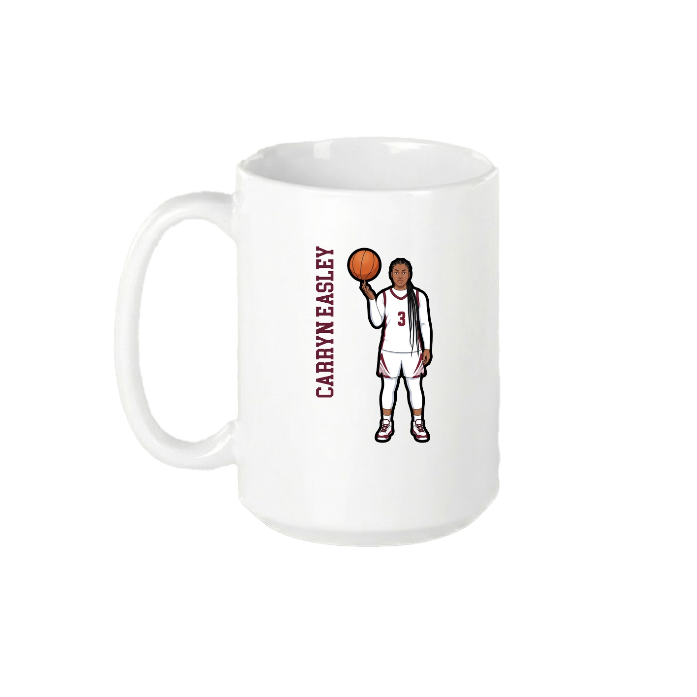 15oz Coffee Mug — Name Vertical in White