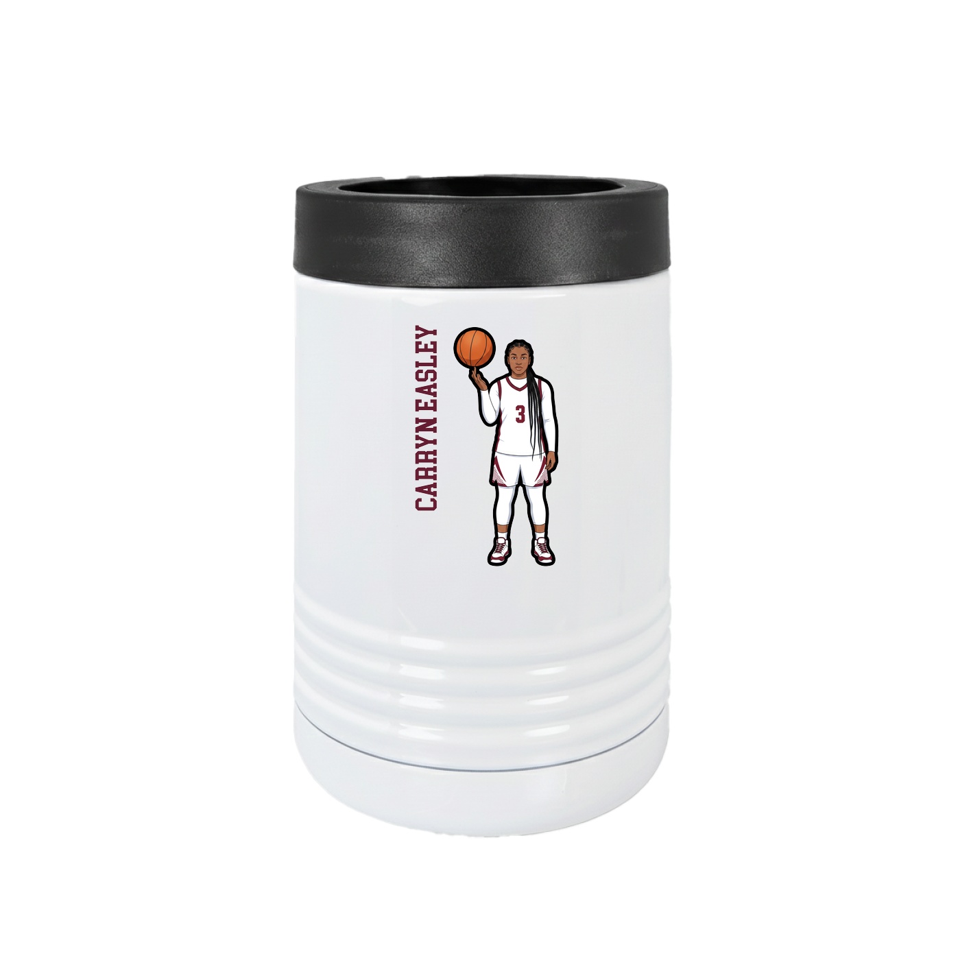 Beverage Holder — Name Vertical in White