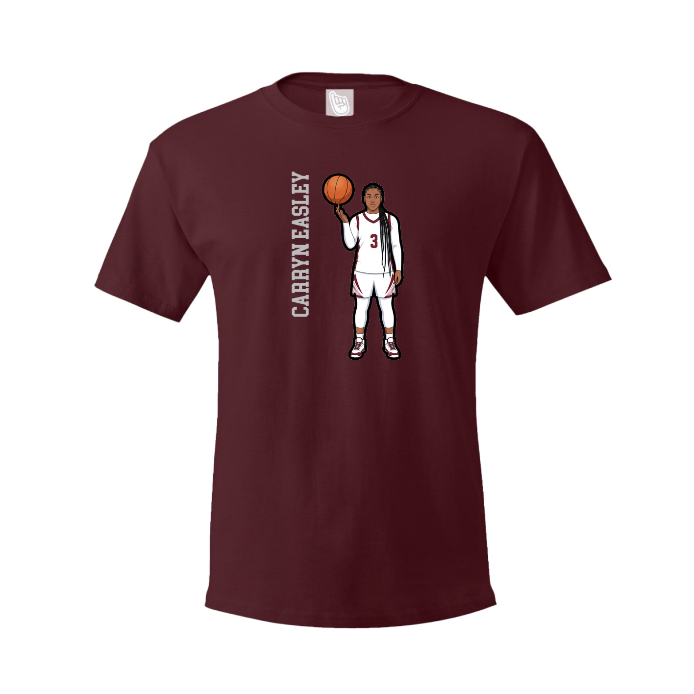 Tee — Name Vertical in Maroon