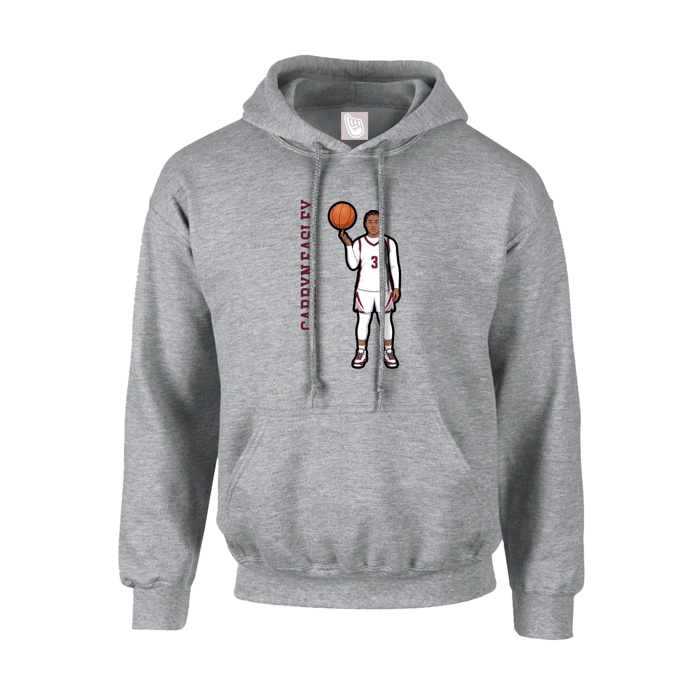 Hoodie — Name Vertical in Grey