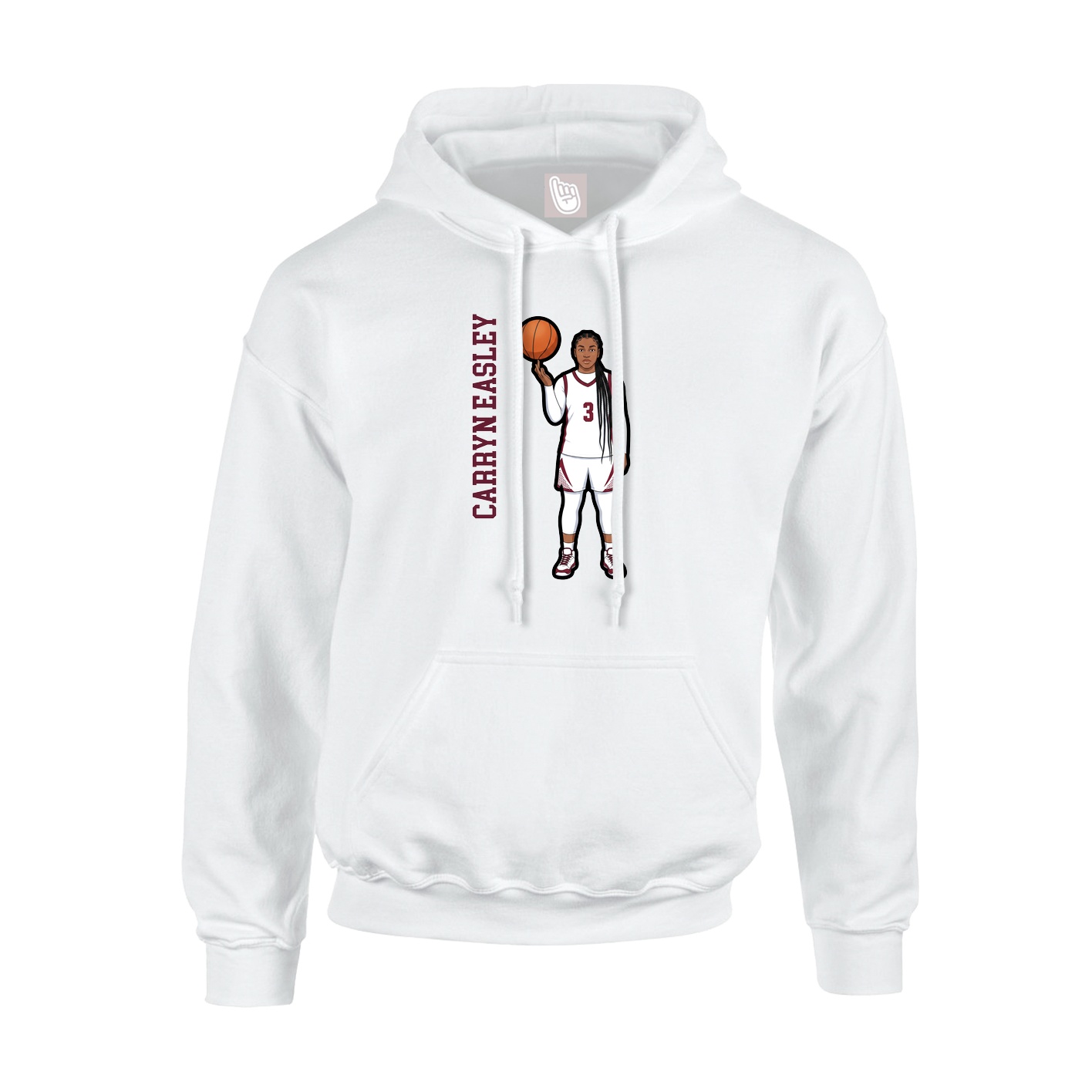 Hoodie — Name Vertical in White