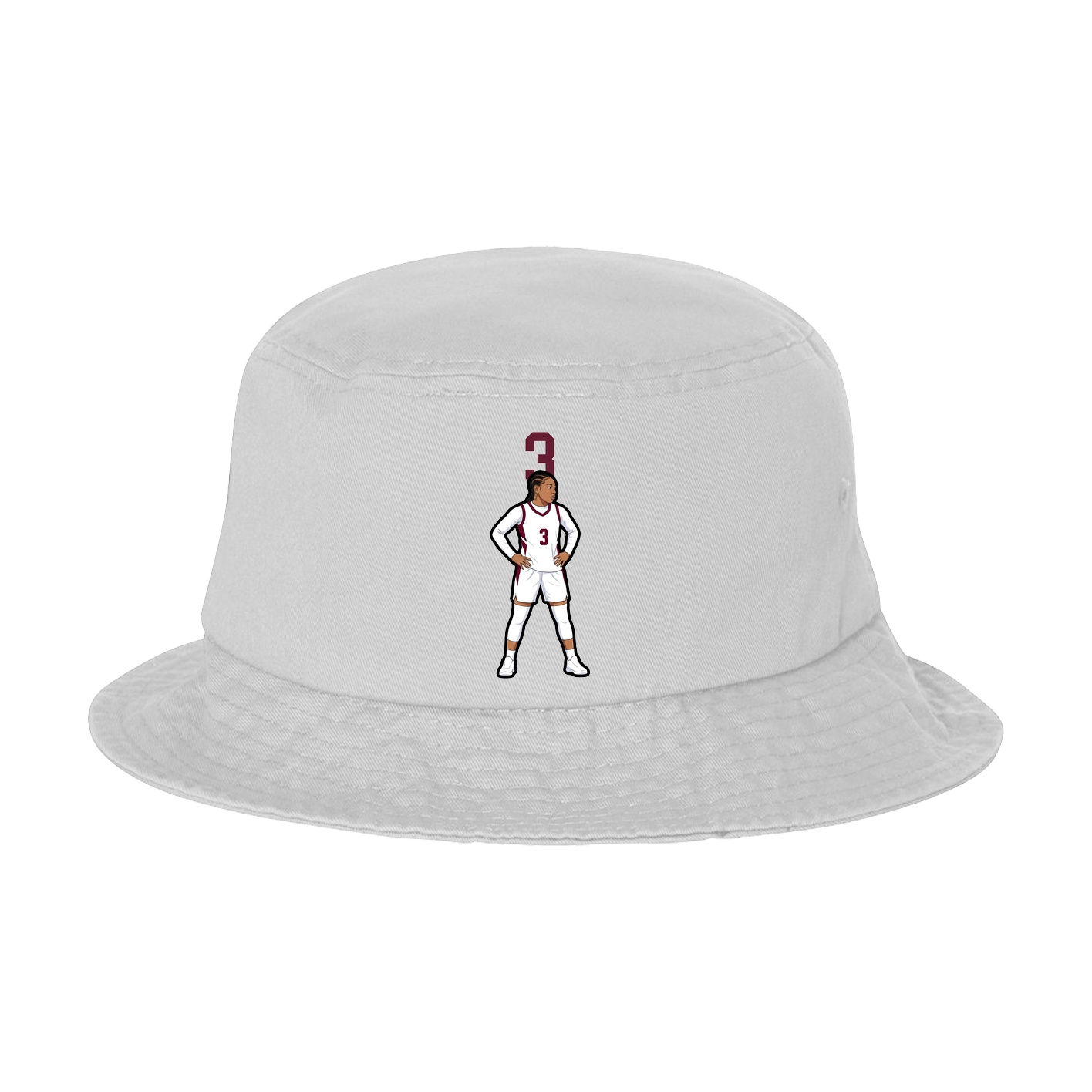 Bucket Cap — Number Top in White
