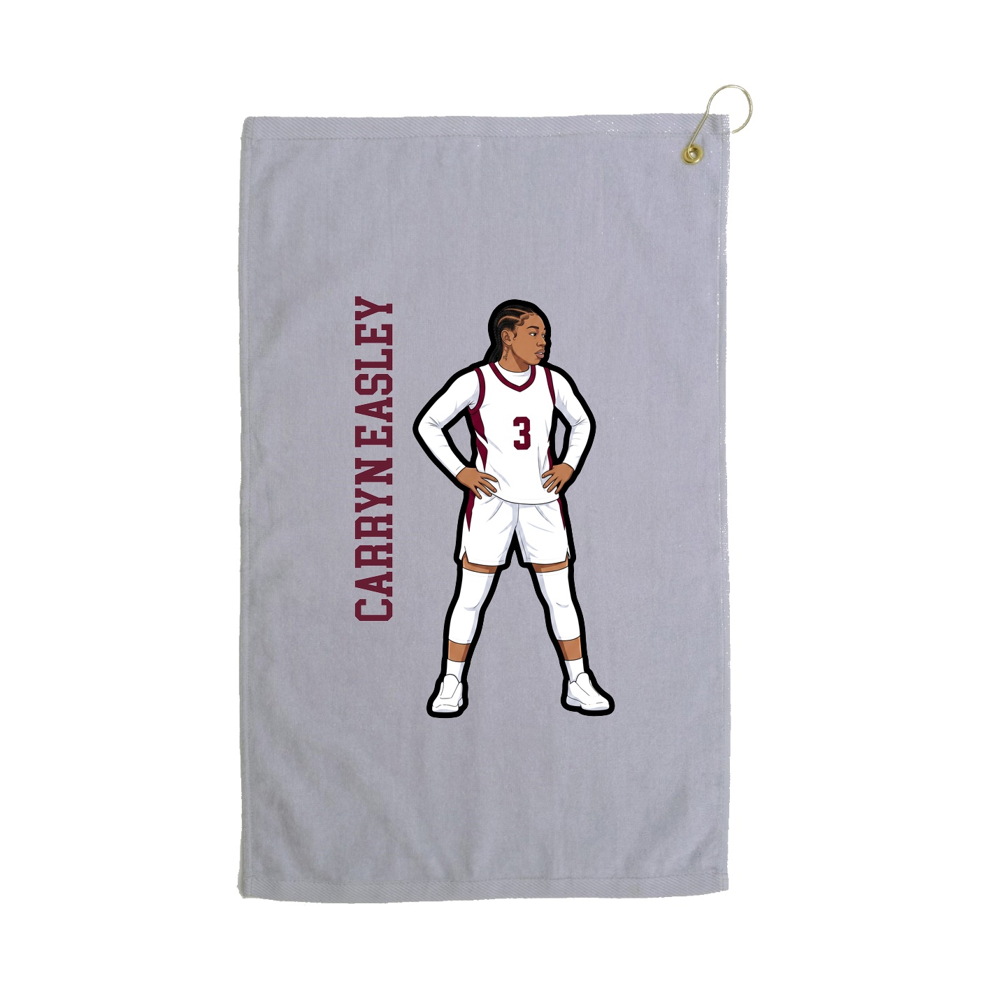 Golf Towel — Name Vertical in Grey