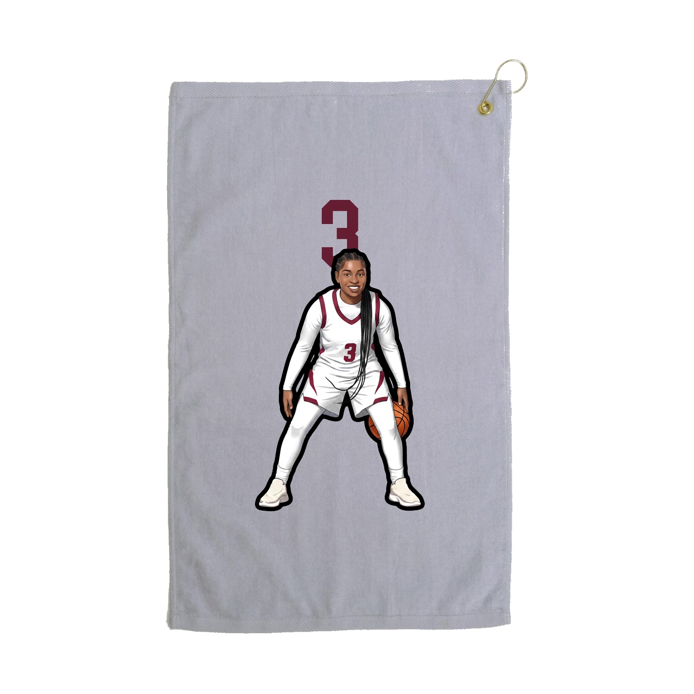 Golf Towel — Number Top in Grey