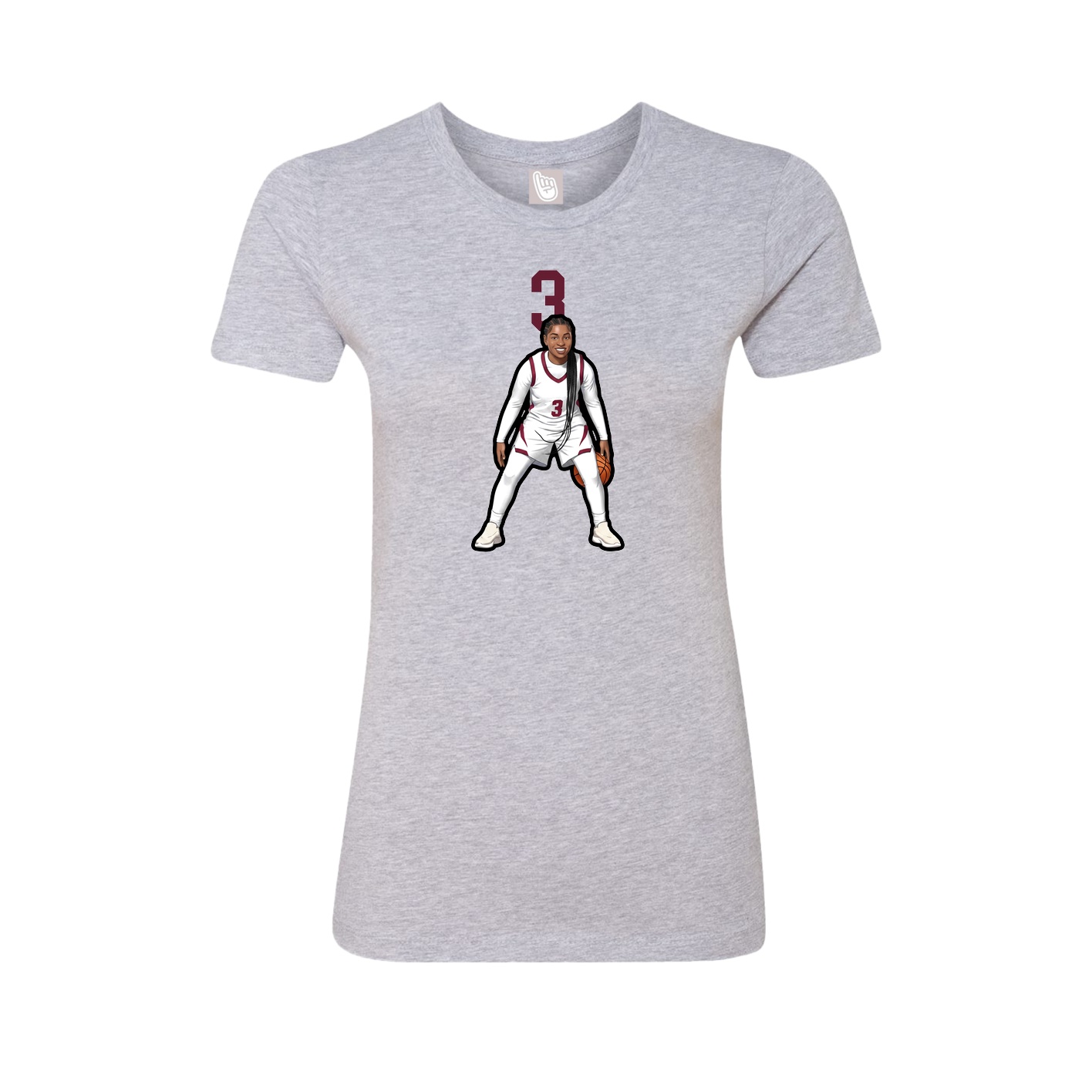 Womens Tee — Number Top in Grey