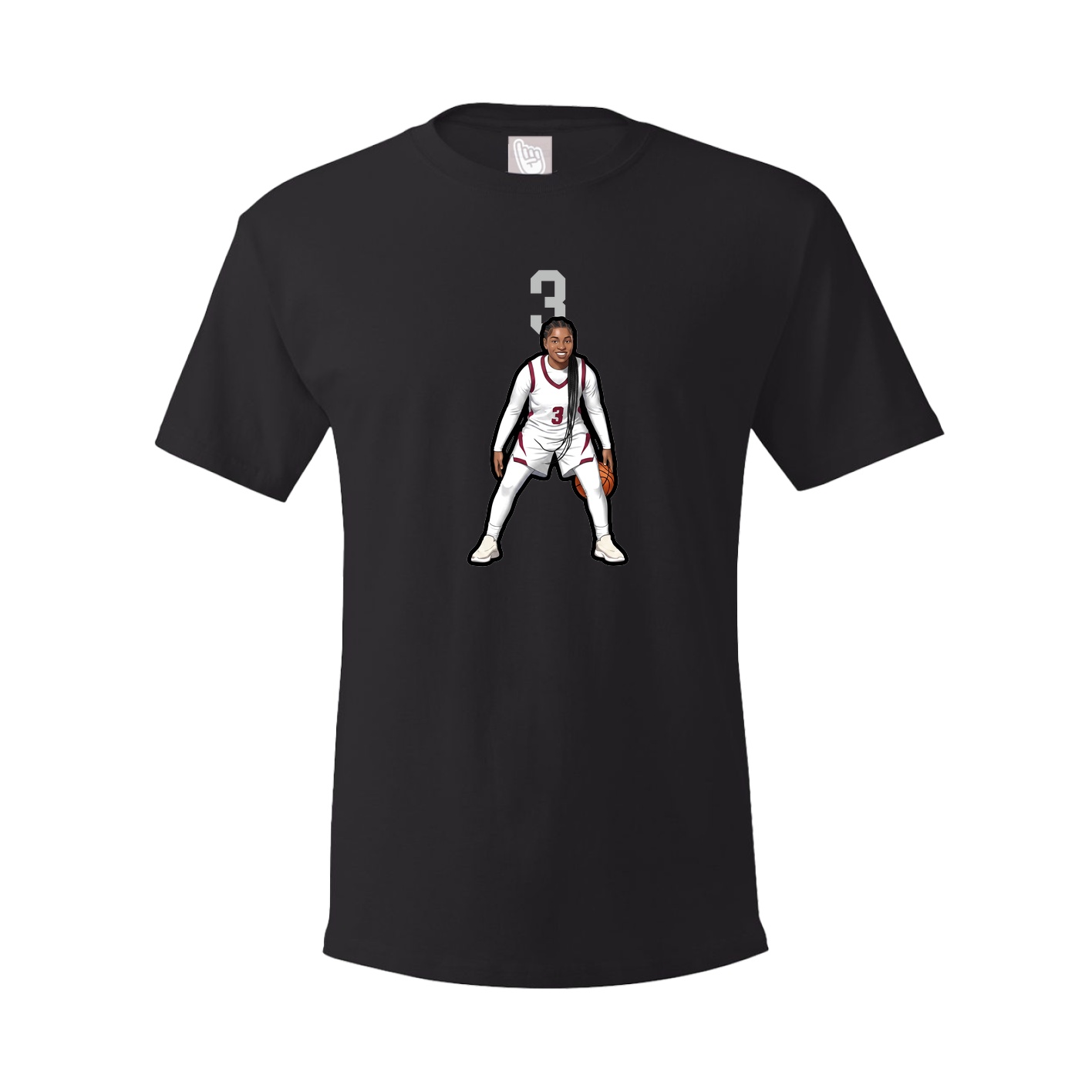 Youth Tee — Number Top in Black