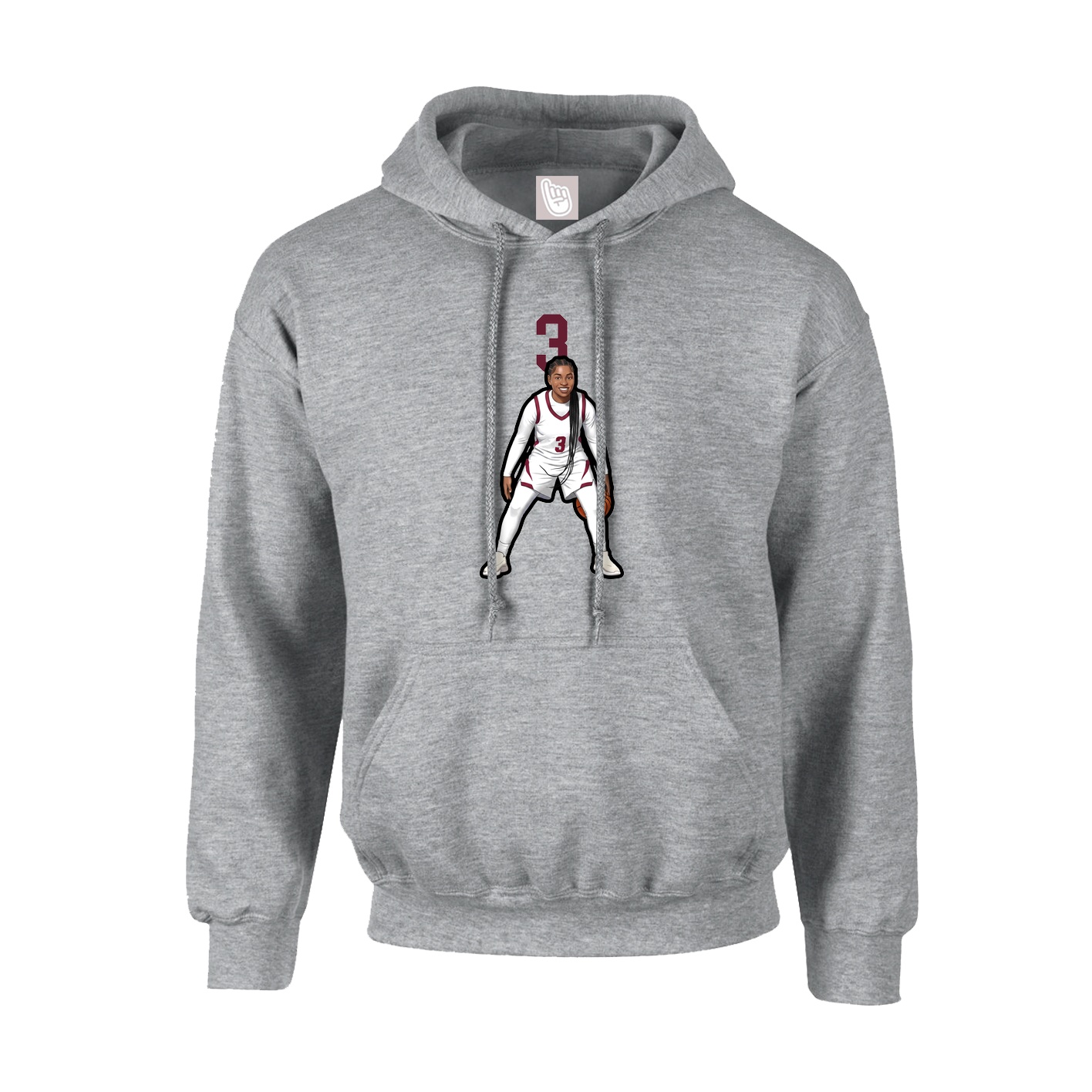 Youth Hoodie — Number Top in Grey