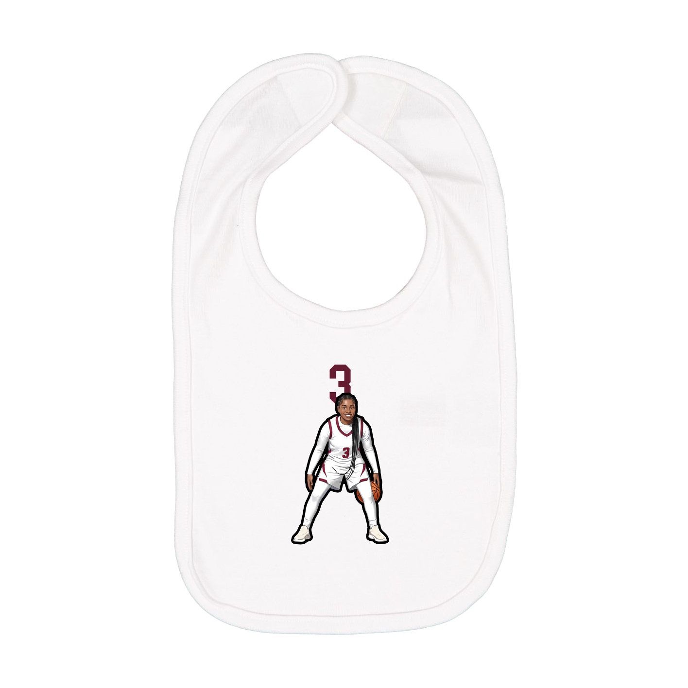 Infant Bib — Number Top in White
