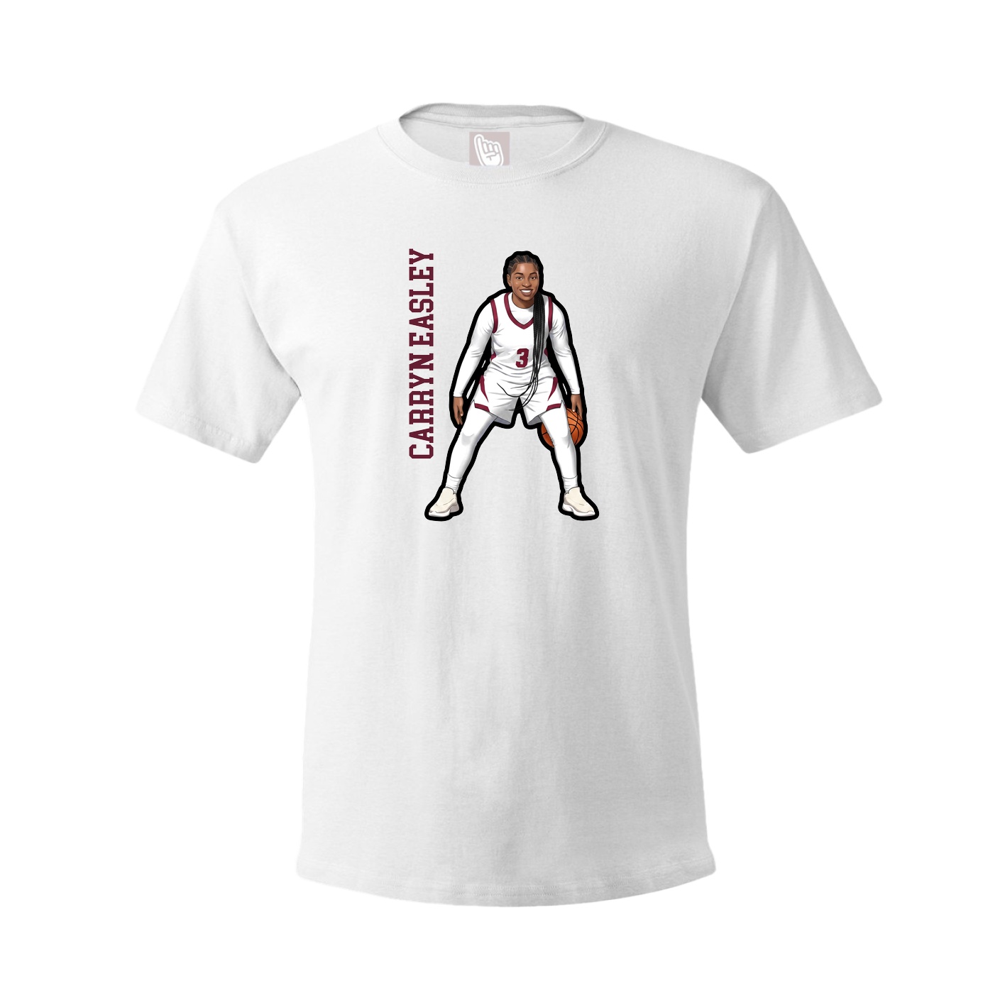 Youth Tee — Name Vertical in White