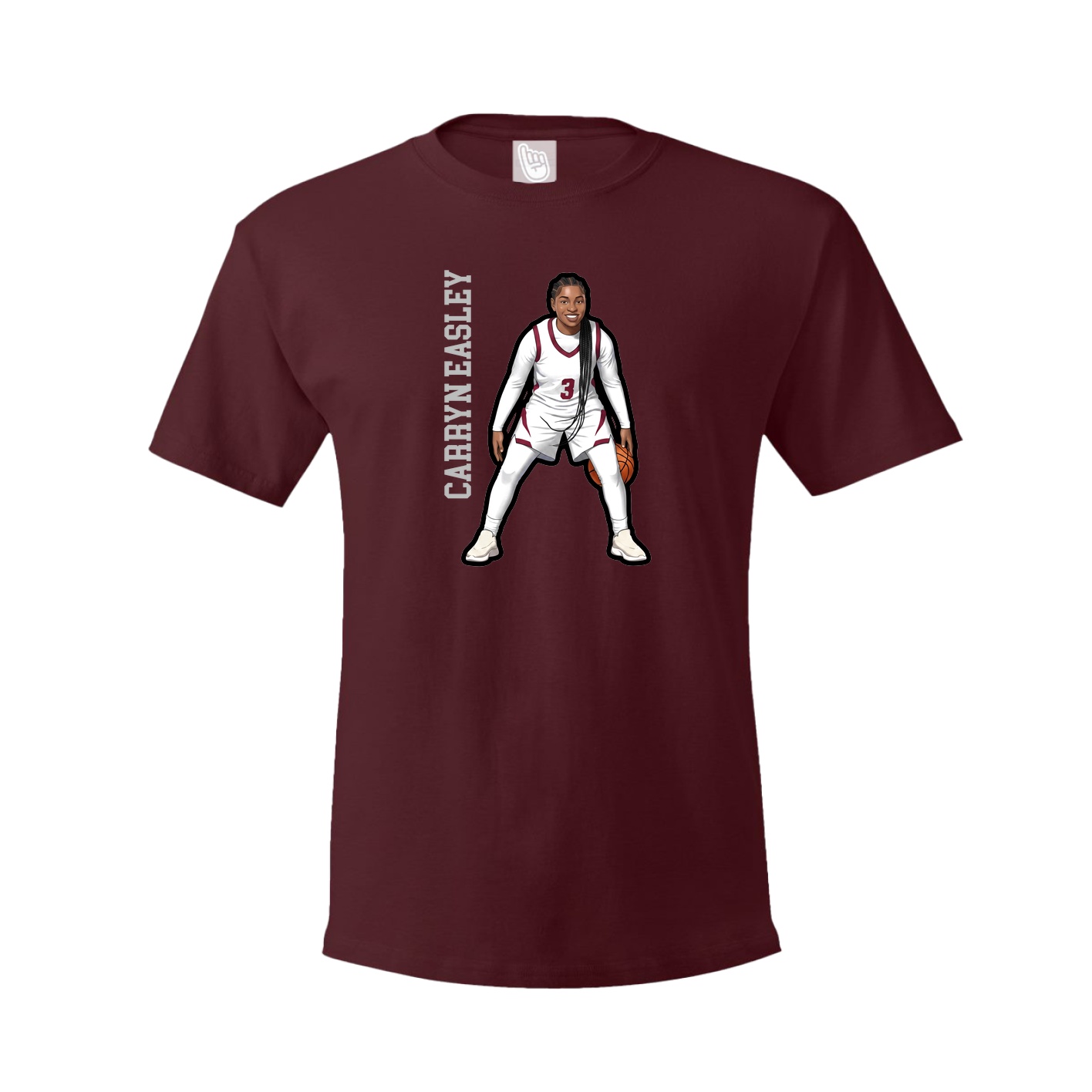 Youth Tee — Name Vertical in Maroon