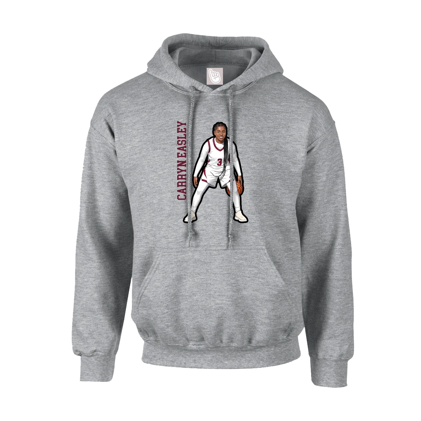 Hoodie — Name Vertical in Grey