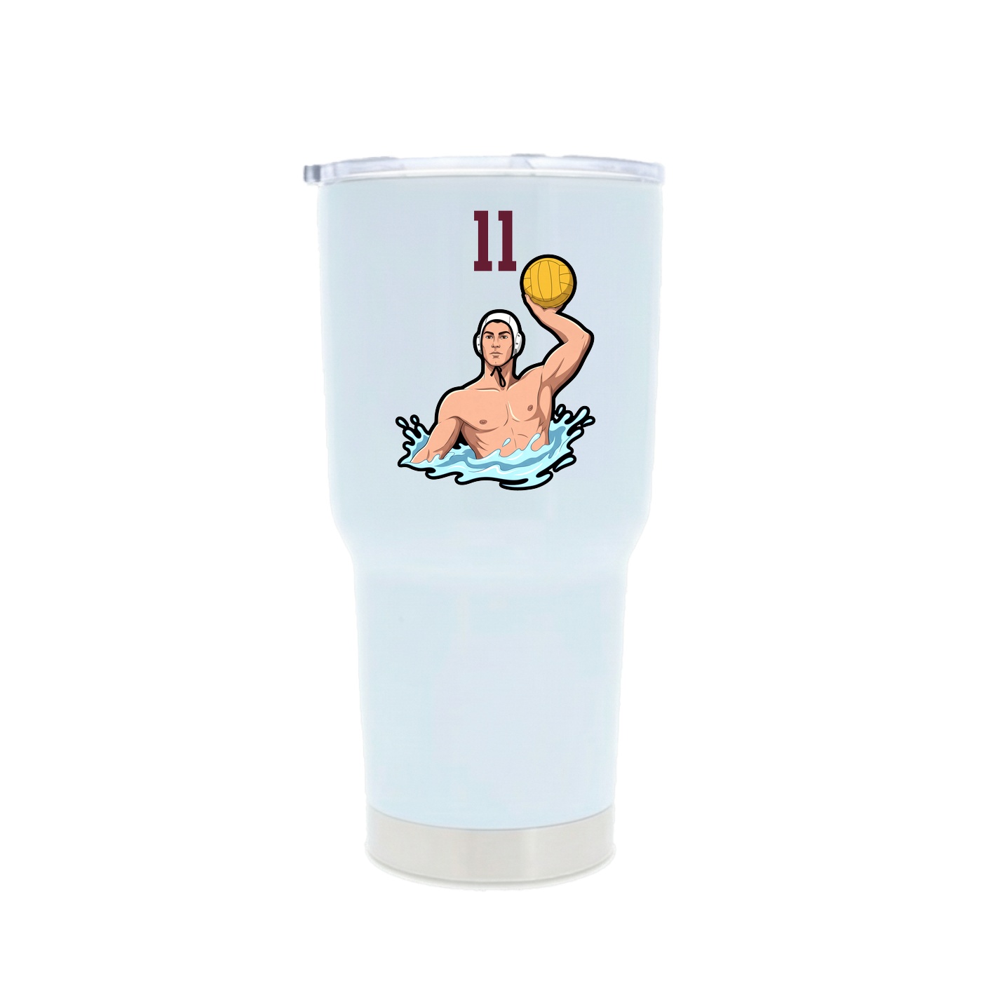 30oz Stainless Steel Tumbler — Number Top in White