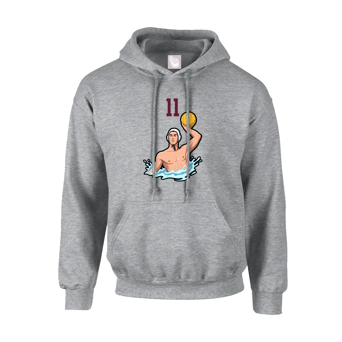 Hoodie — Number Top in Grey