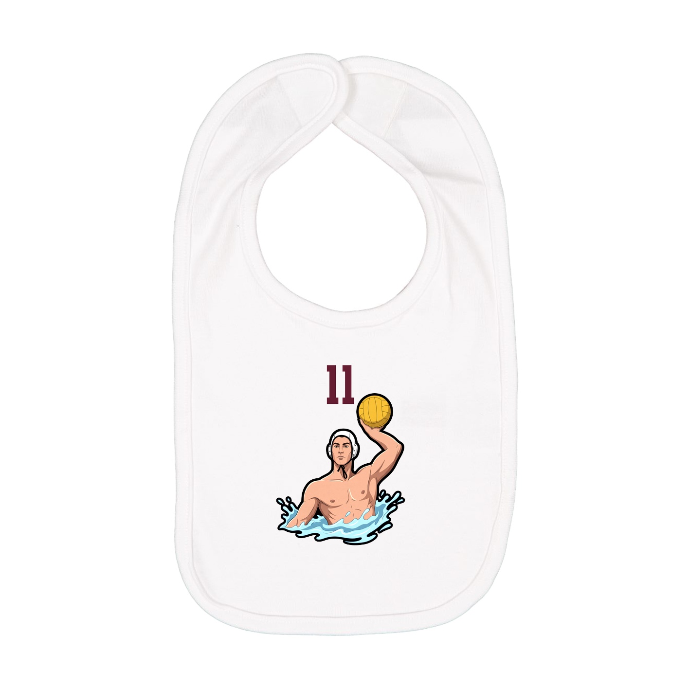 Infant Bib — Number Top in White