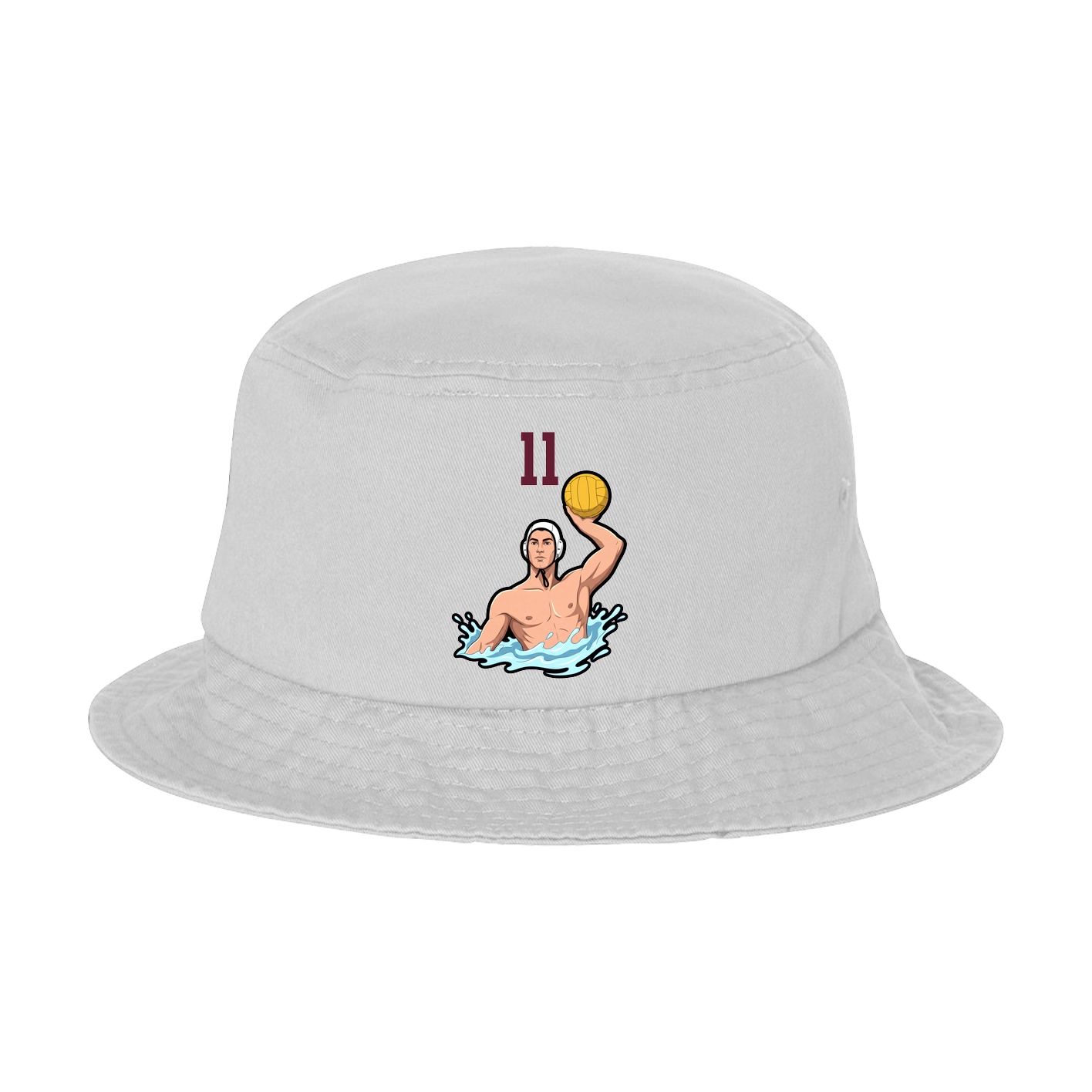 Bucket Cap — Number Top in White