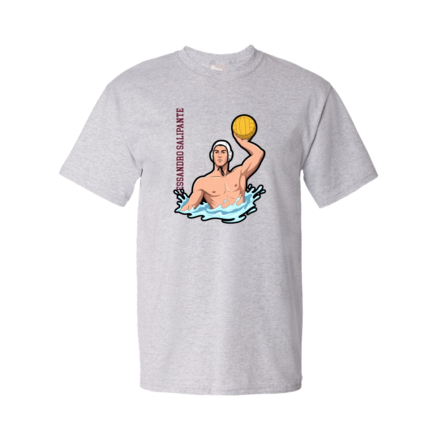 Youth Tee — Name Vertical in Grey