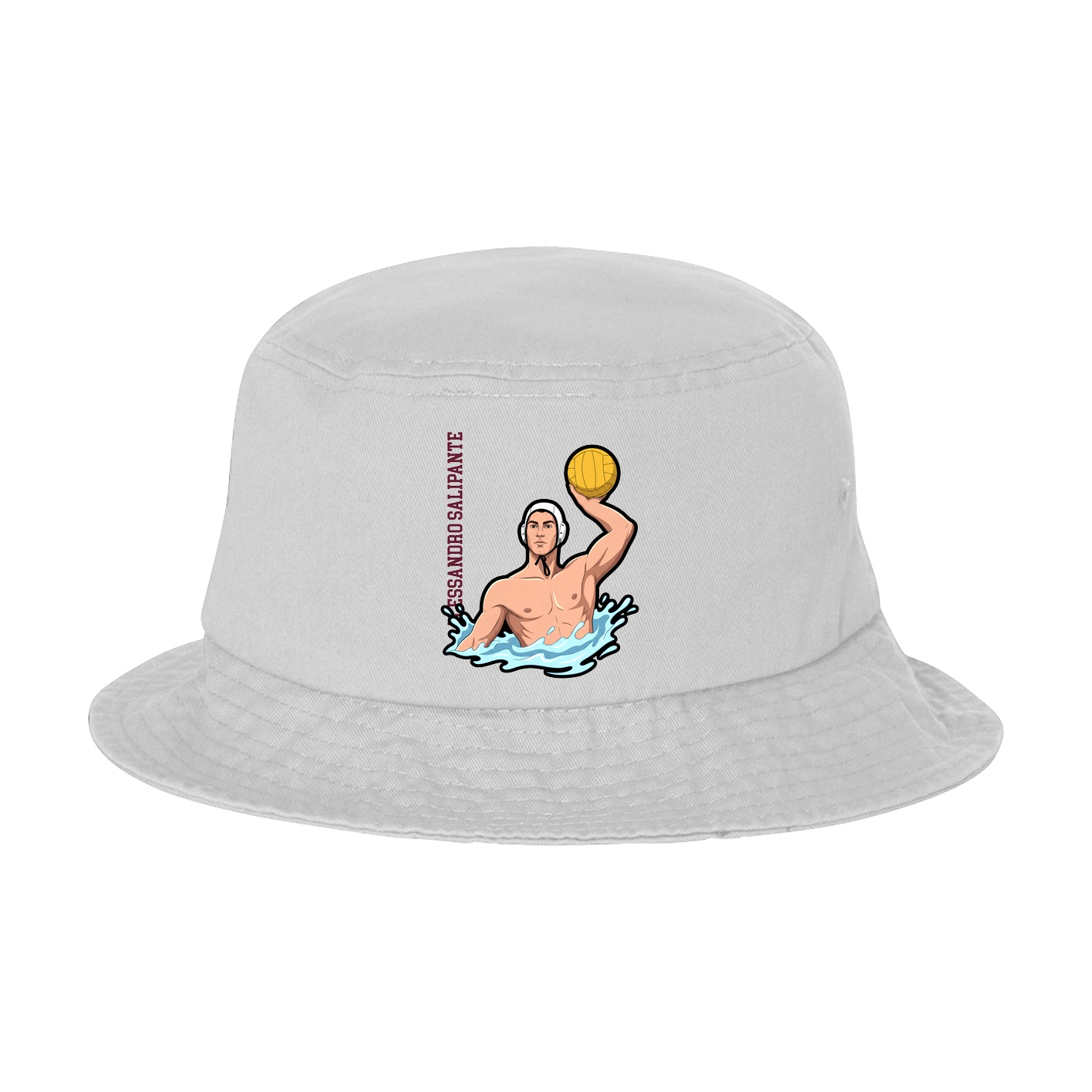 Bucket Cap — Name Vertical in White