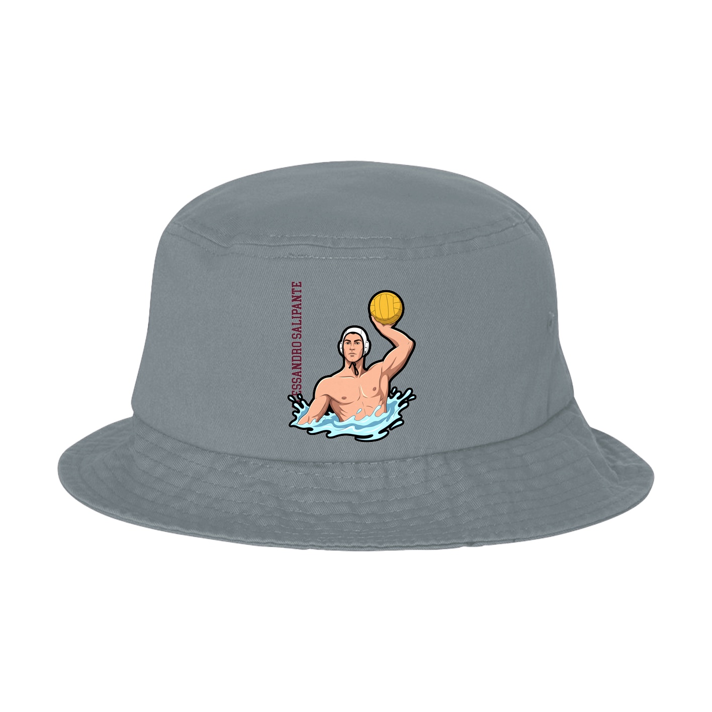 Bucket Cap — Name Vertical in Grey
