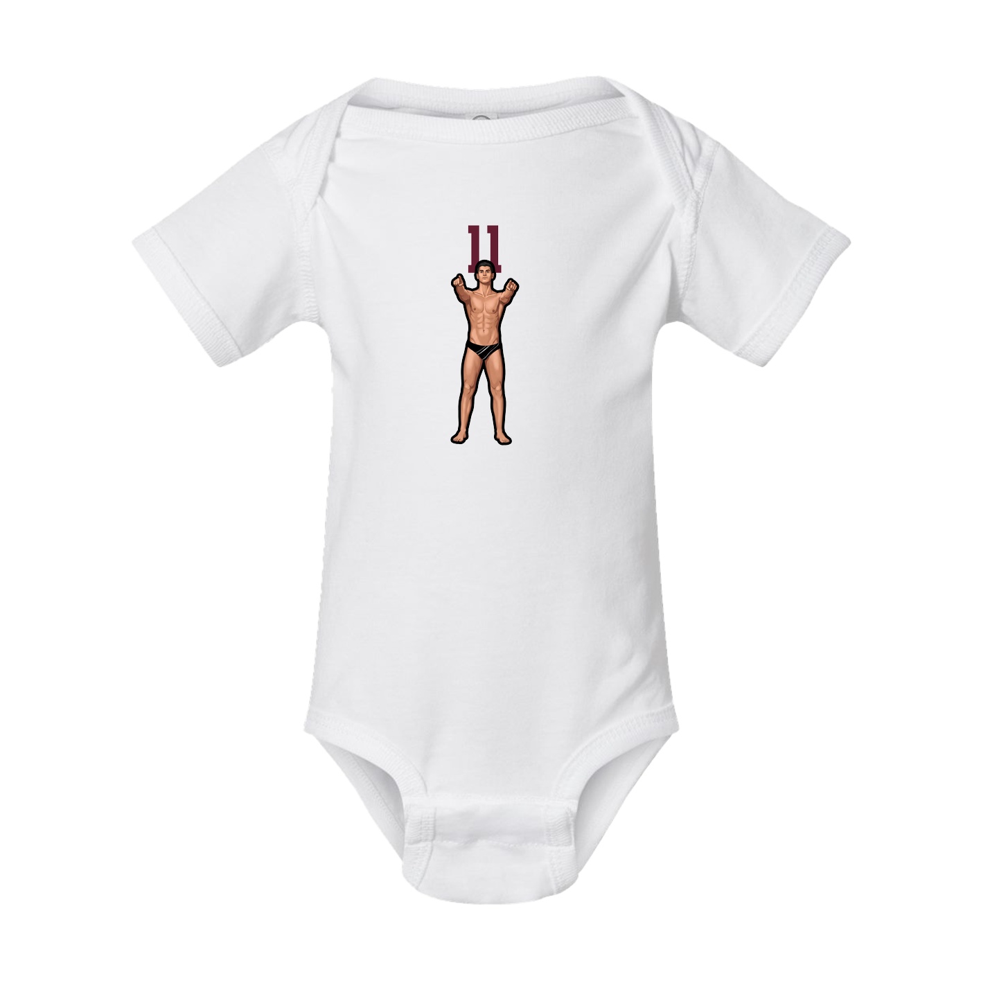 Baby Onesie — Number Top in White