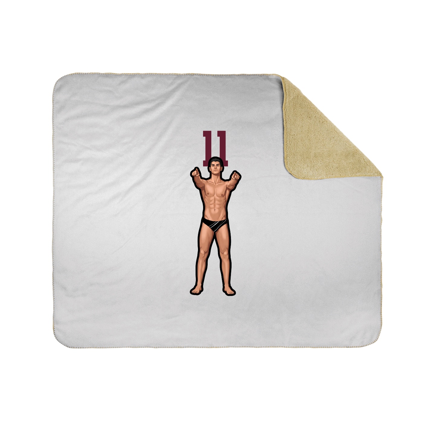 Throw Blanket — Number Top in White