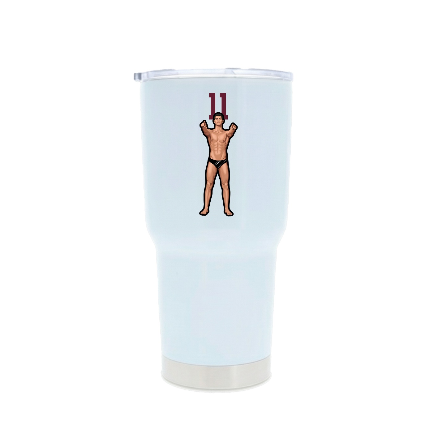 30oz Stainless Steel Tumbler — Number Top in White