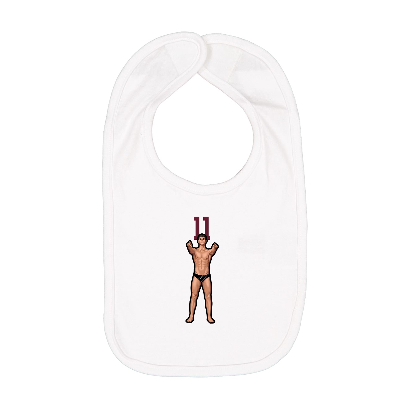 Infant Bib — Number Top in White