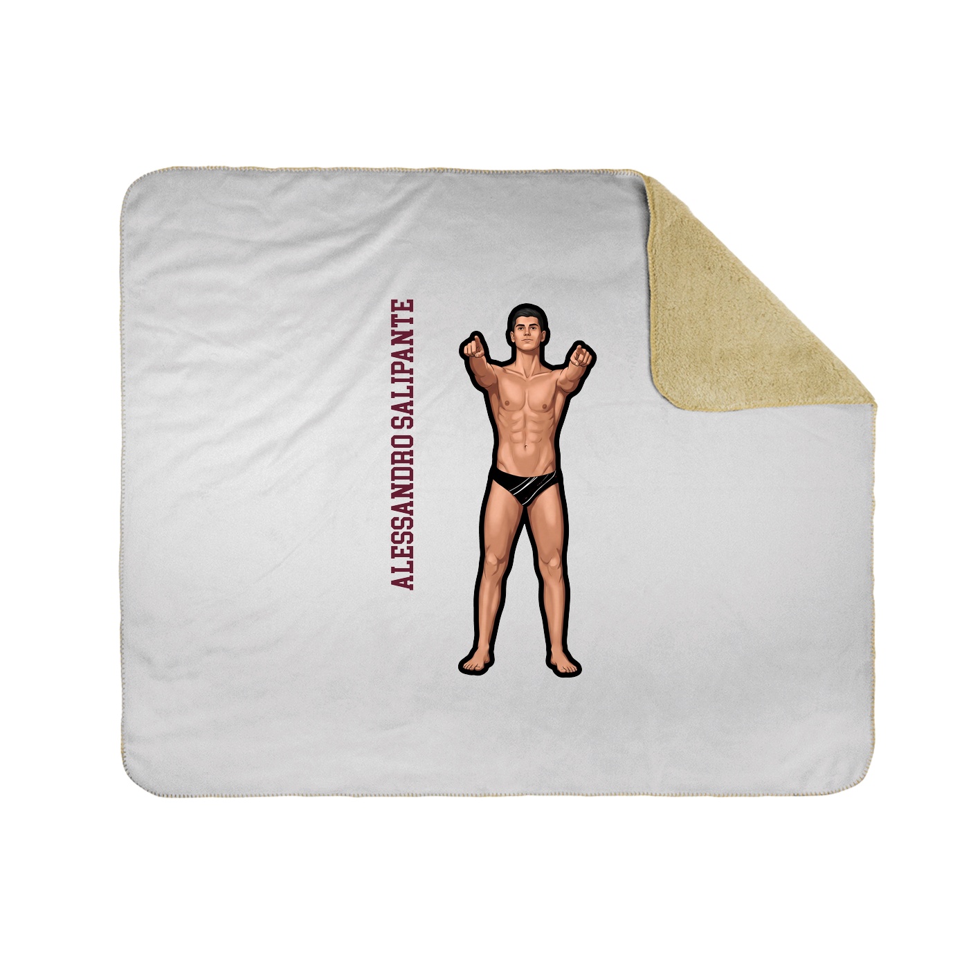 Throw Blanket — Name Vertical in White