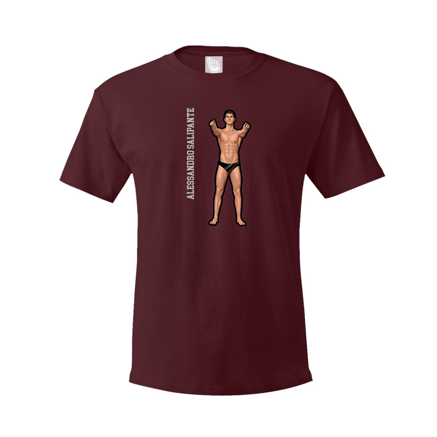 Youth Tee — Name Vertical in Maroon