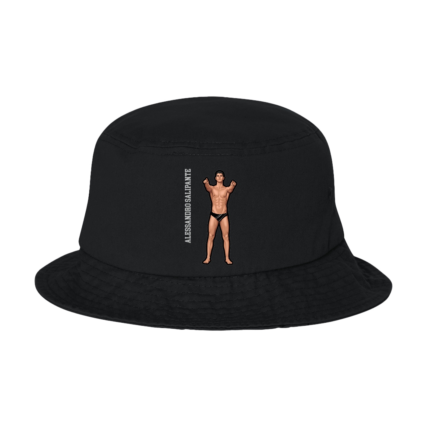 Bucket Cap — Name Vertical in Black