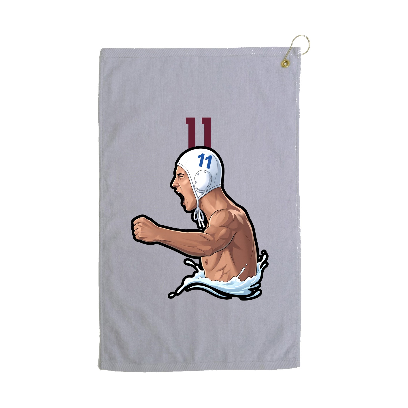 Golf Towel — Number Top in Grey