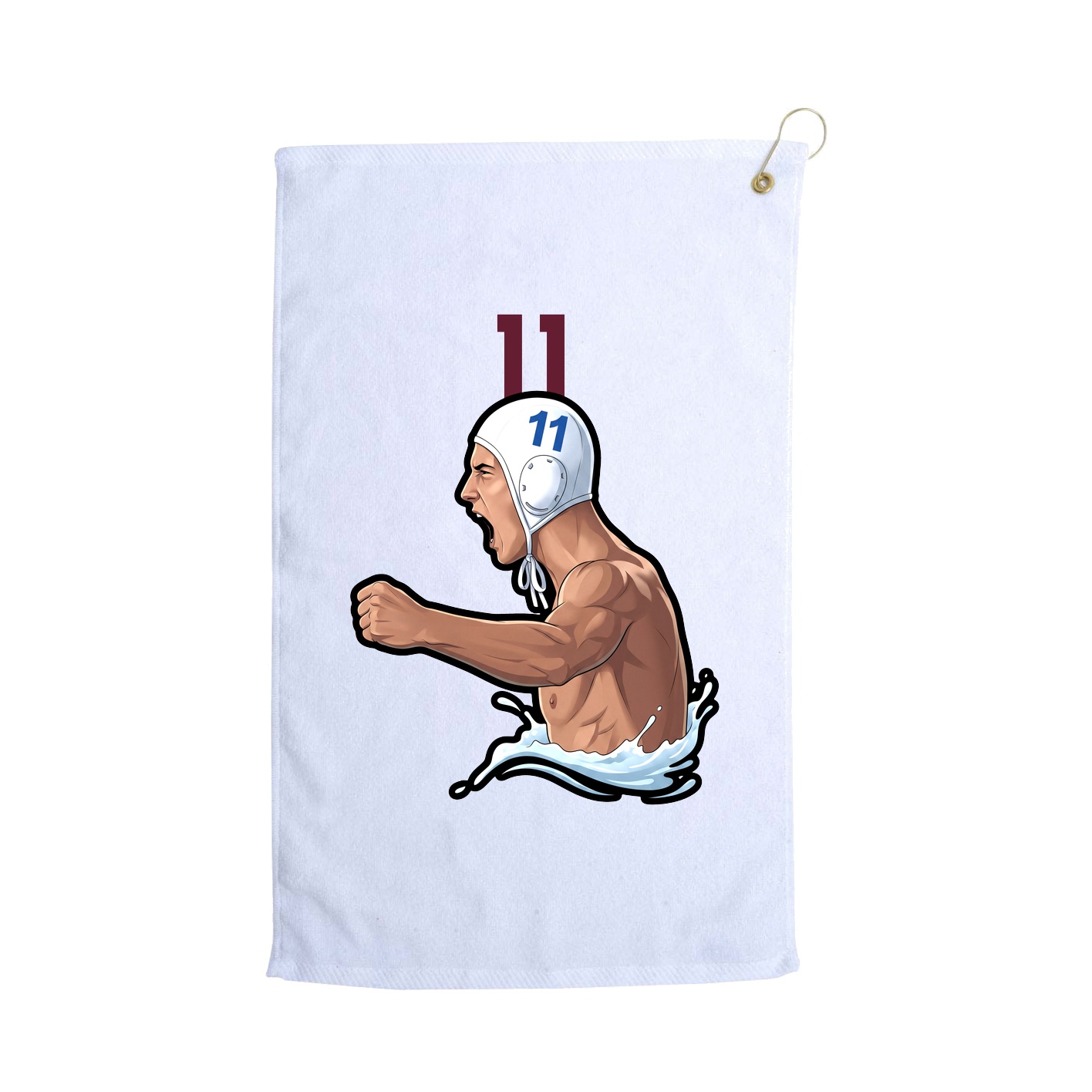 Golf Towel — Number Top in White