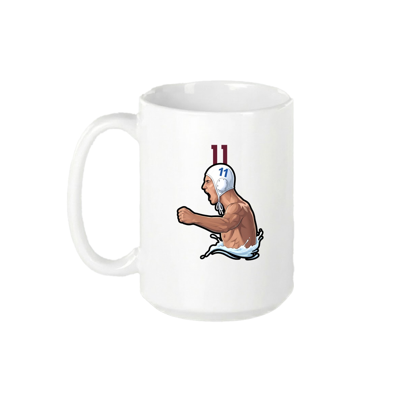 15oz Coffee Mug — Number Top in White