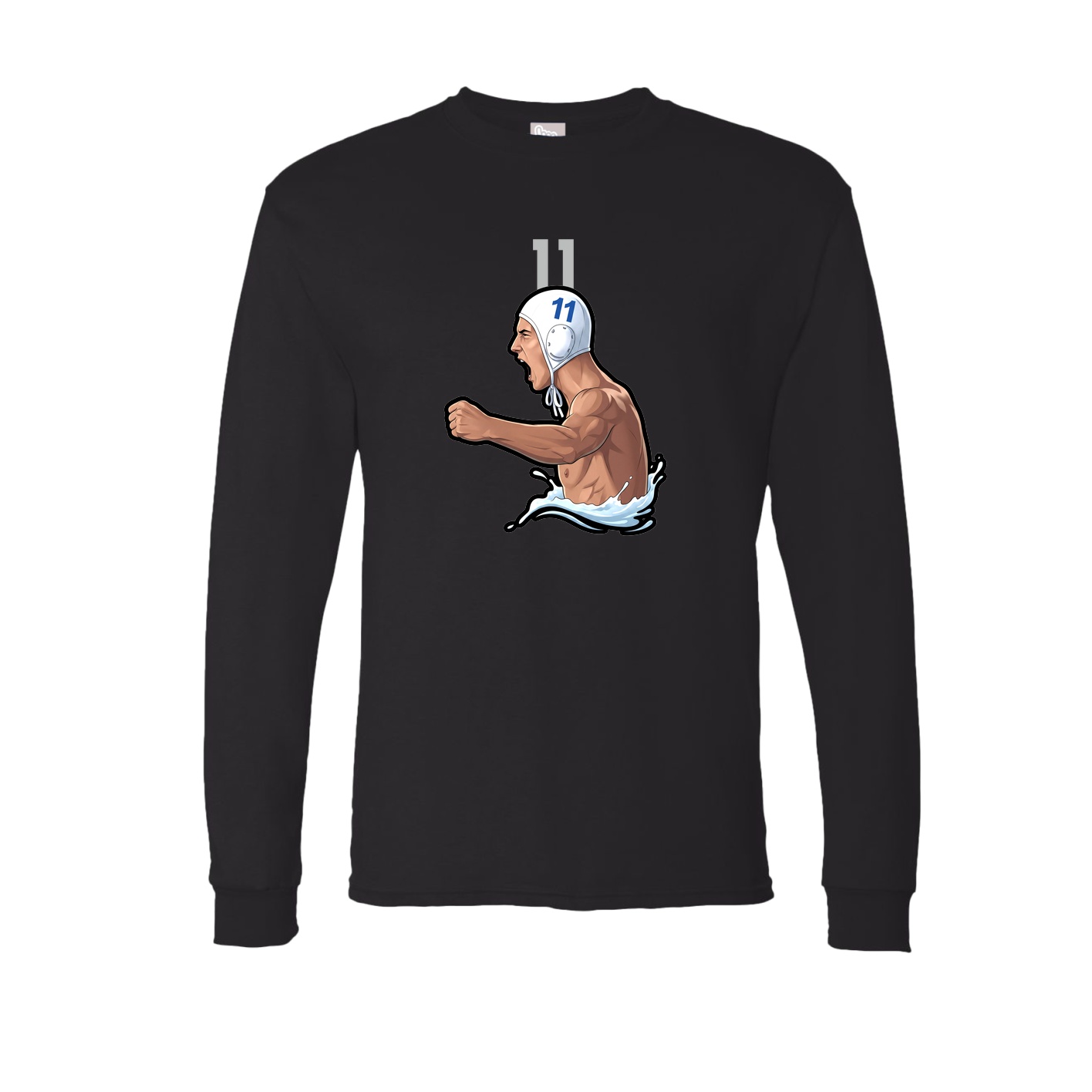 Long Sleeve Tee — Number Top in Black