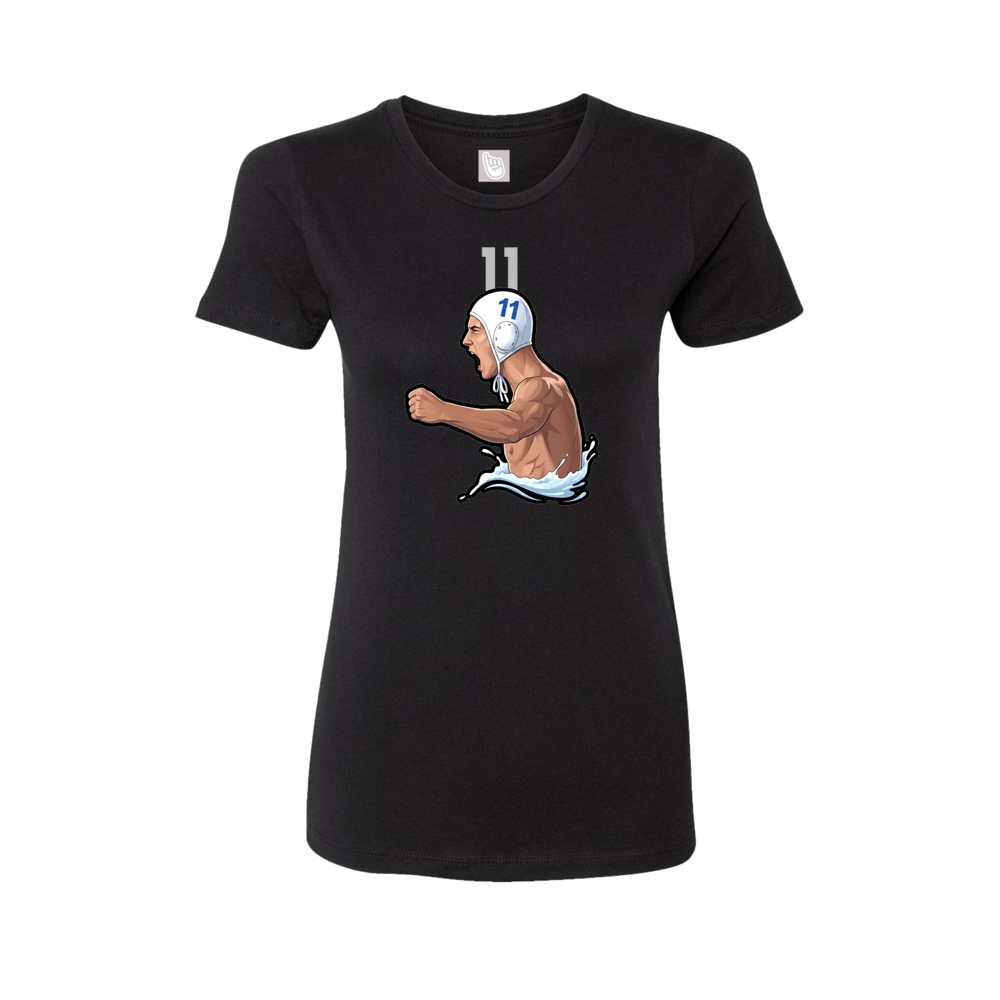 Fitted Women's Tee — Number Top in Black