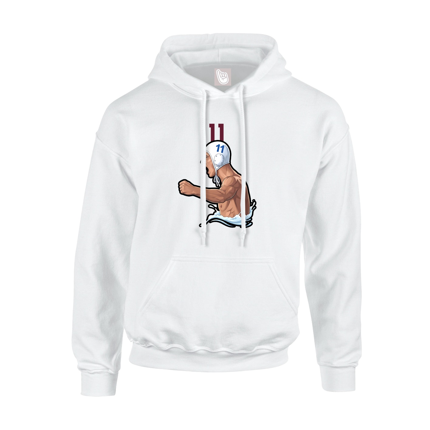 Hoodie — Number Top in White
