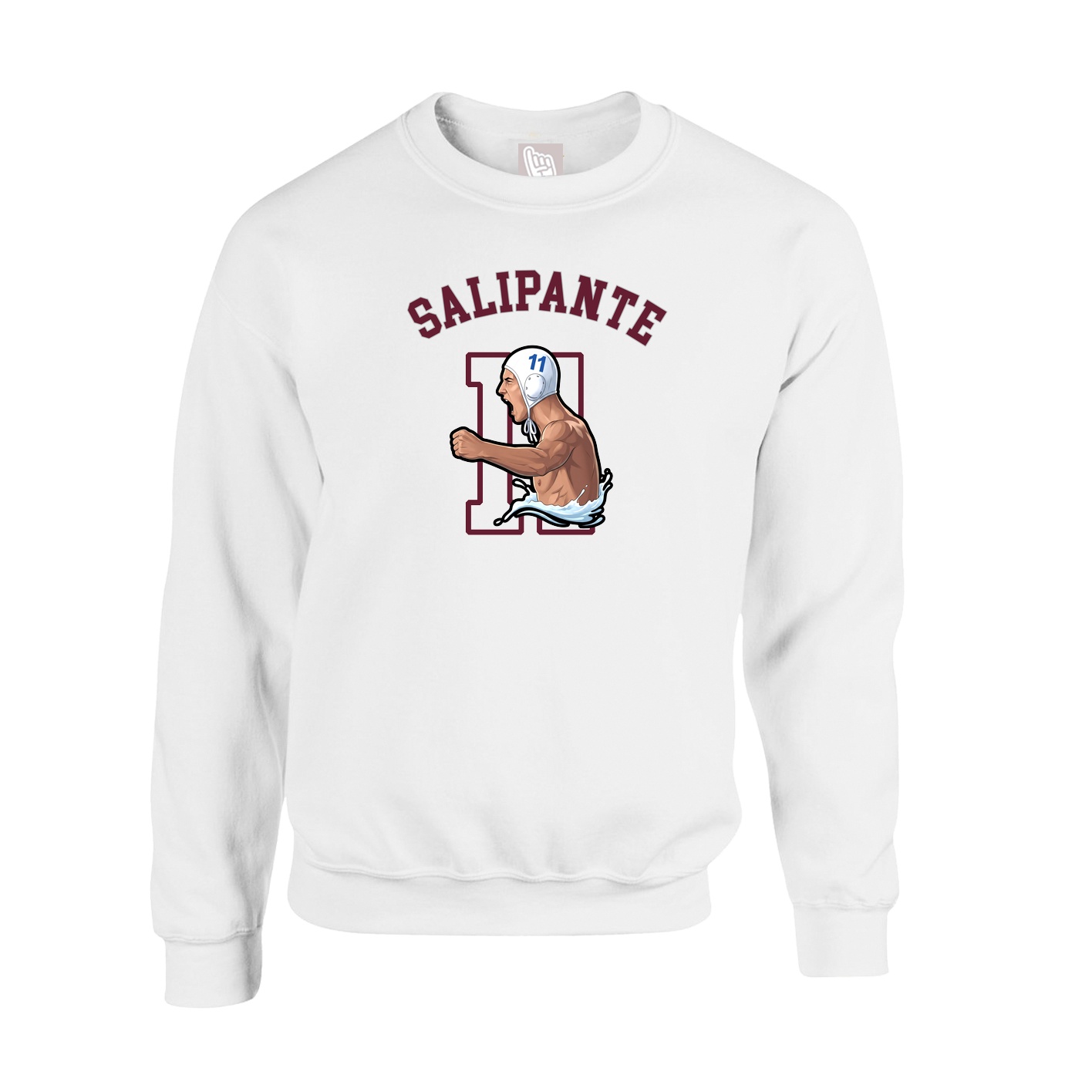 Fleece Crew — Shirsey Arch in White