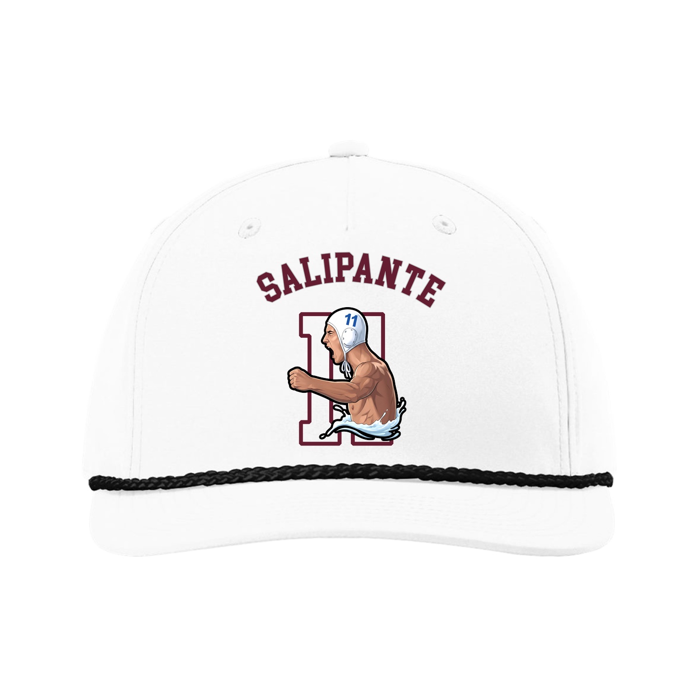 Five-Panel Classic Rope Cap — Shirsey Arch in White
