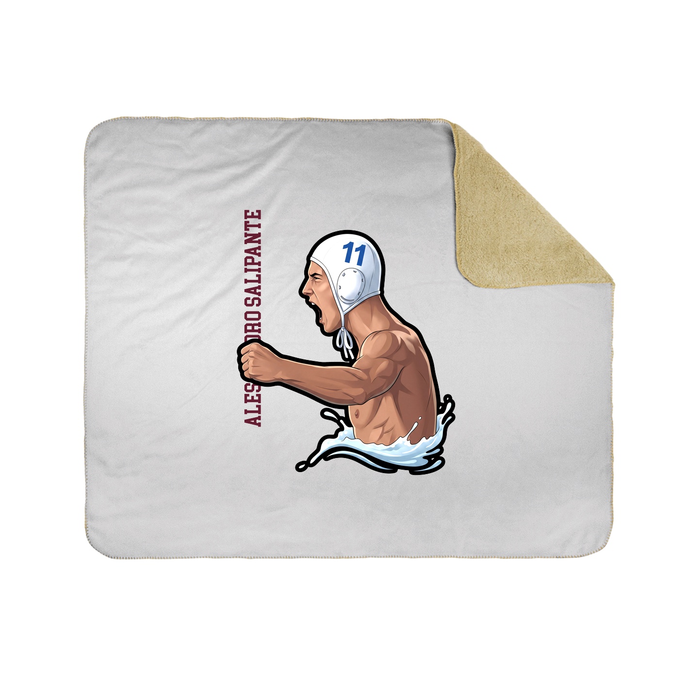 Throw Blanket — Name Vertical in White