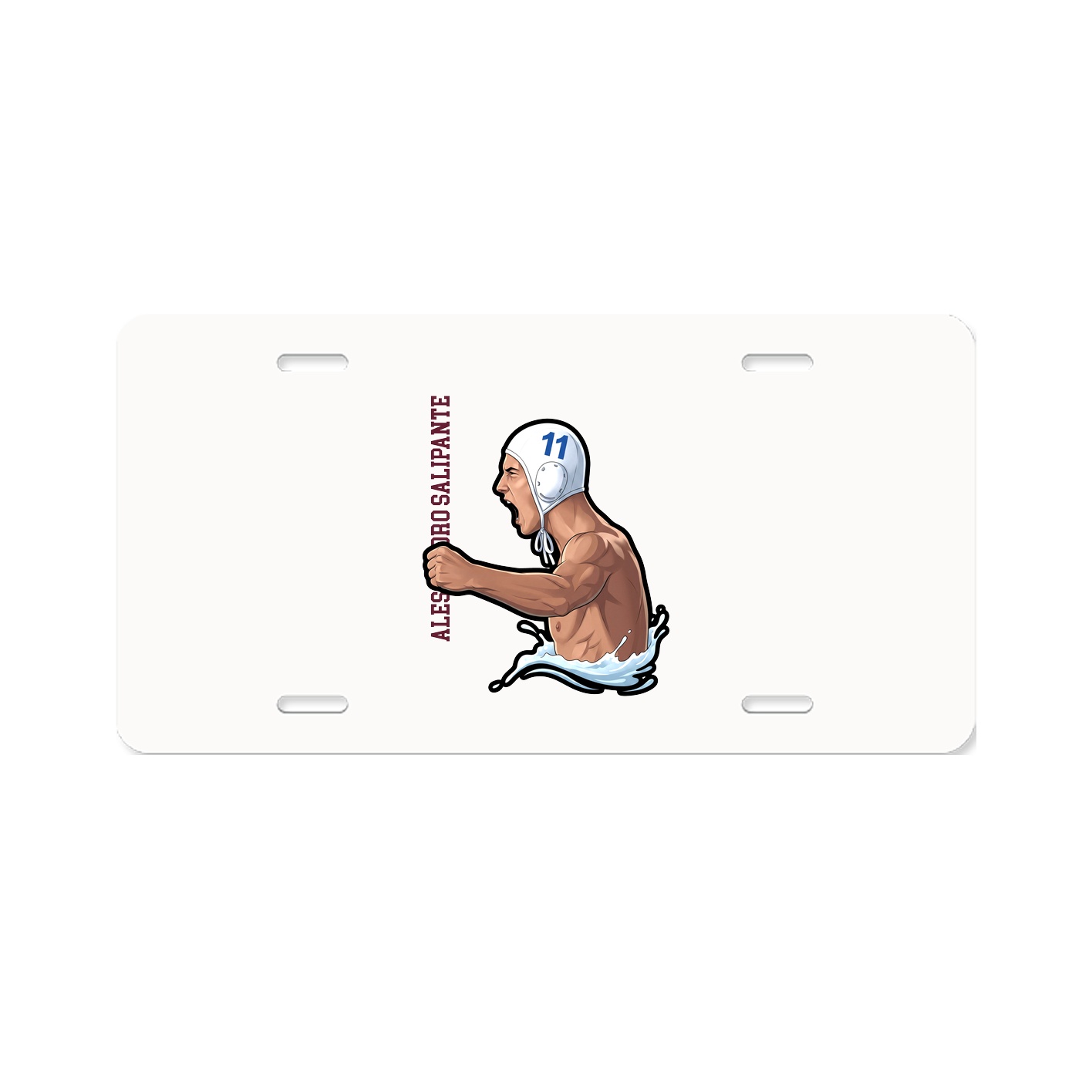 License Plate — Name Vertical in Classic