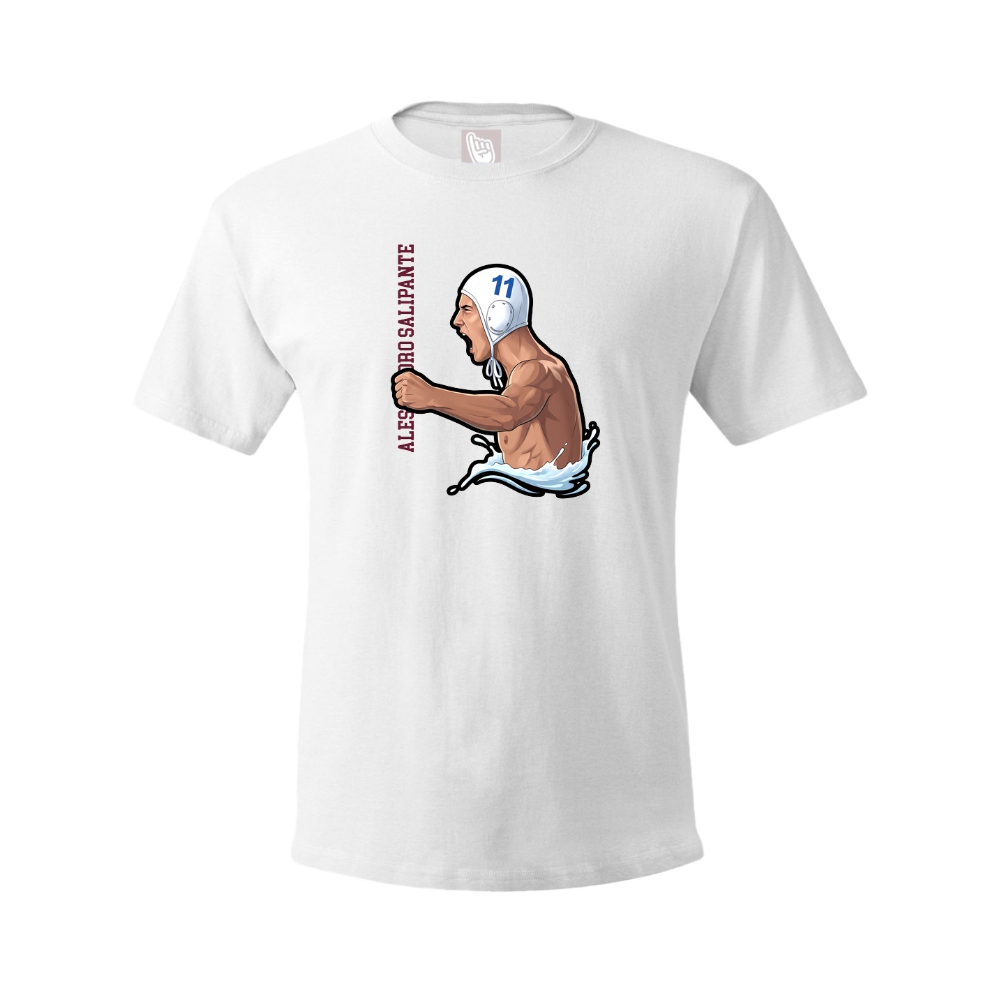 Tee — Name Vertical in White