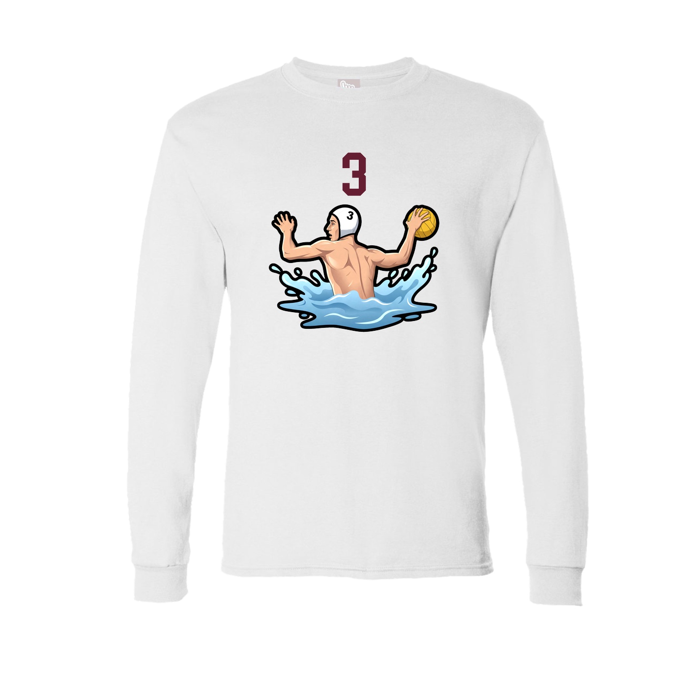 Long Sleeve Tee — Number Top in White