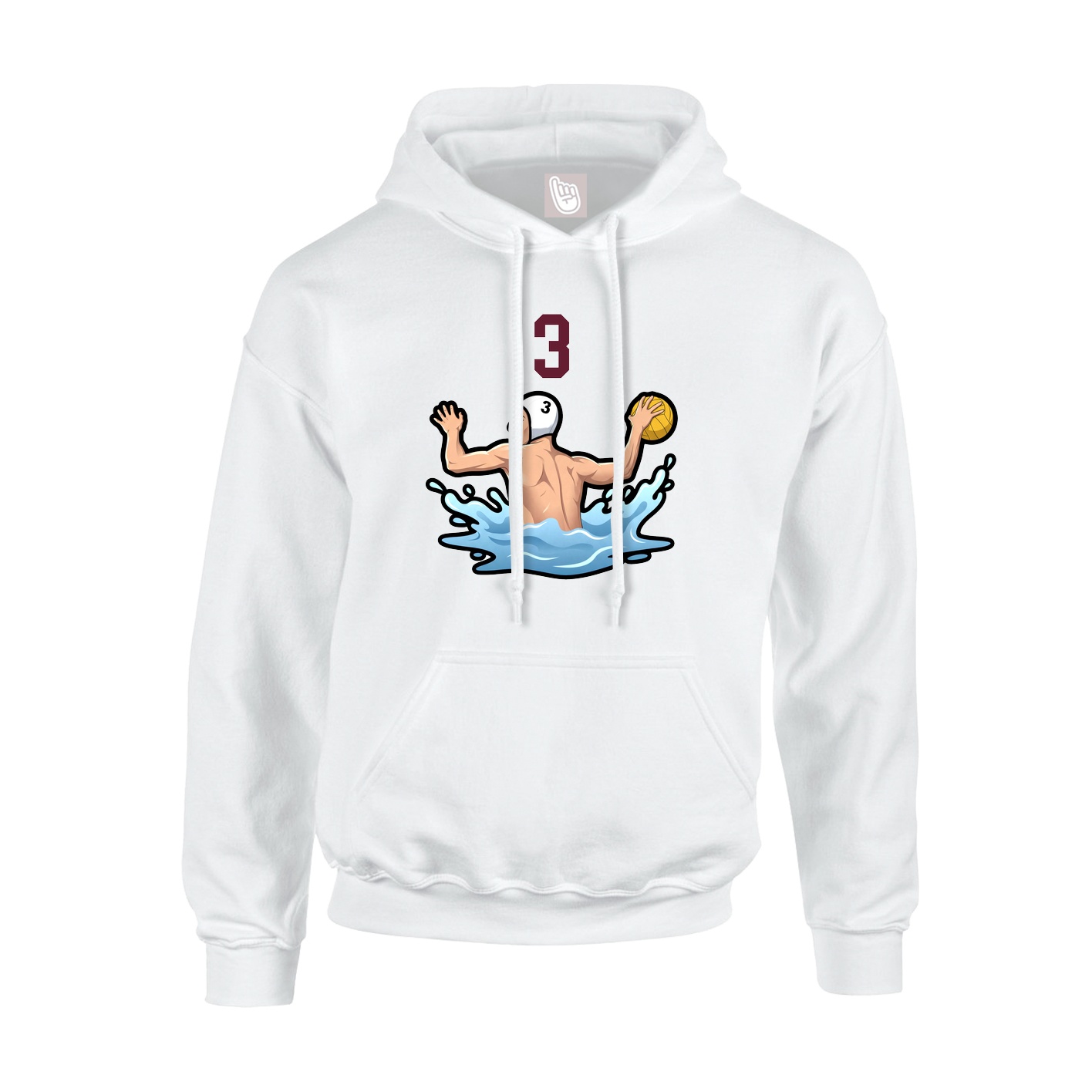 Youth Hoodie — Number Top in White