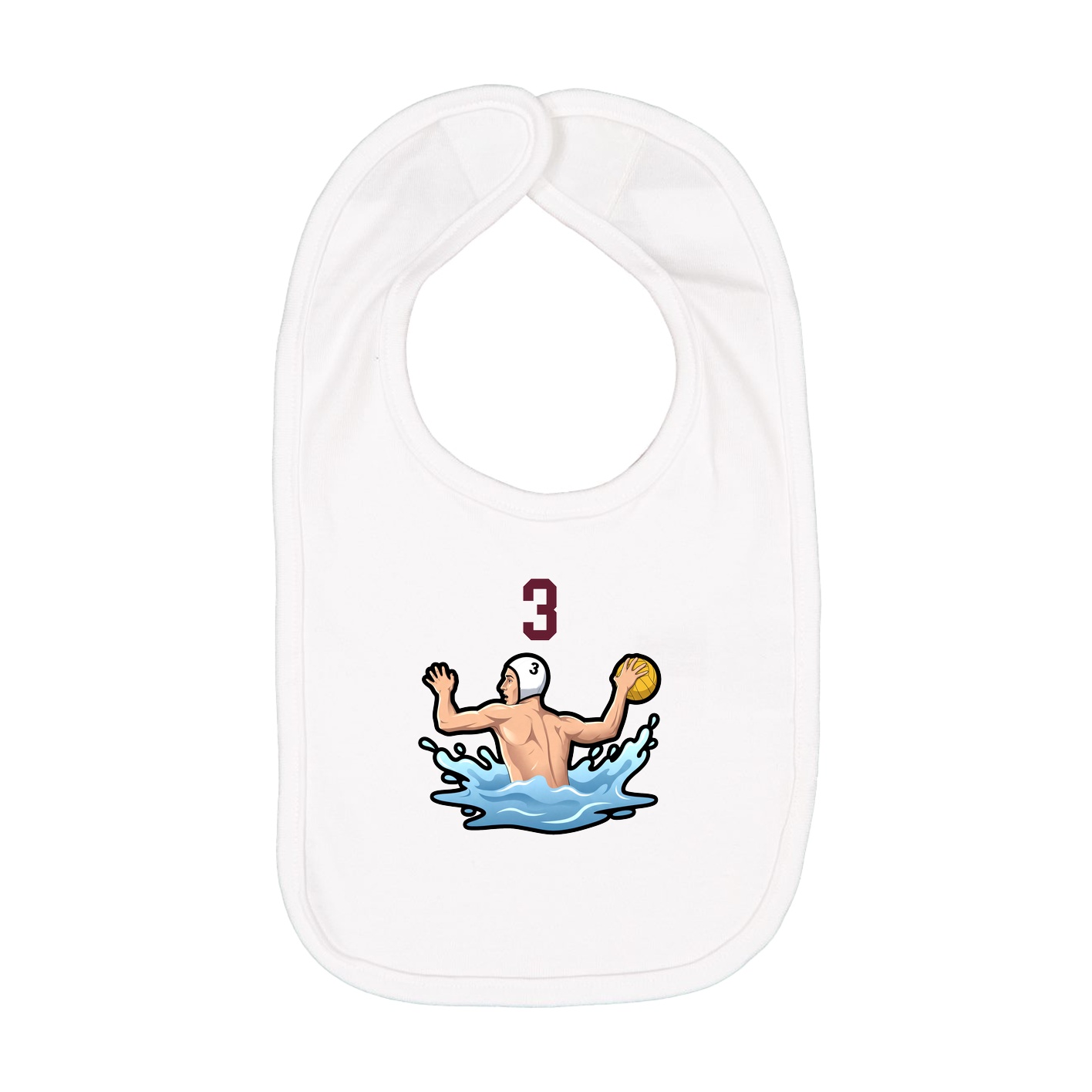 Infant Bib — Number Top in White