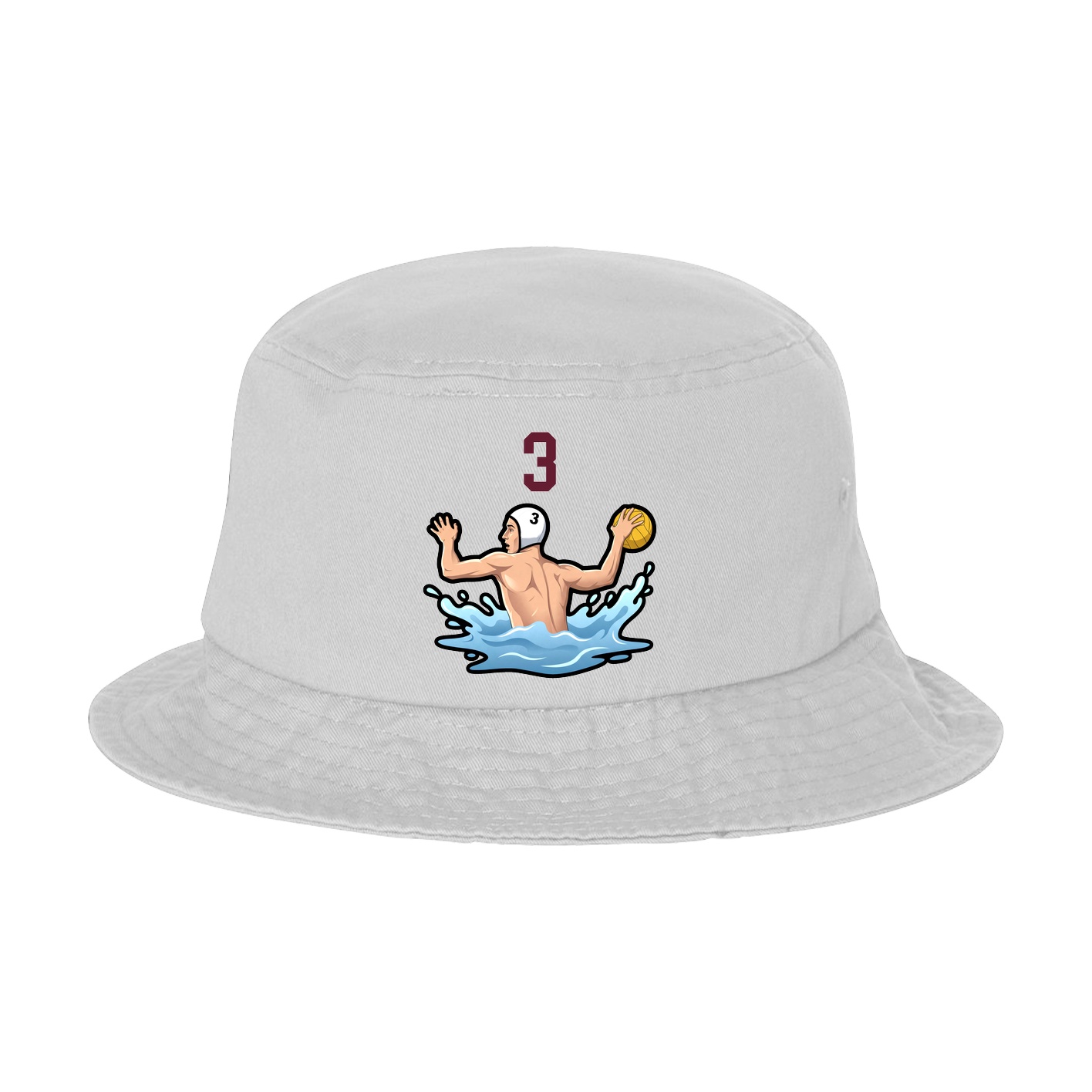 Bucket Cap — Number Top in White