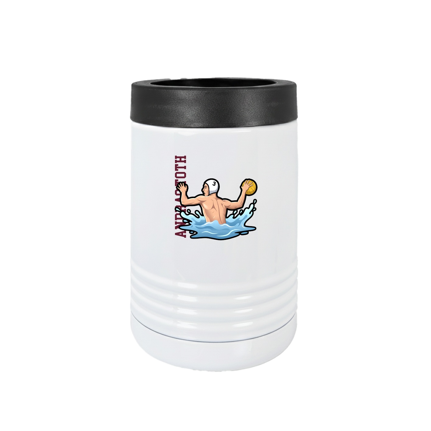 Beverage Holder — Name Vertical in White