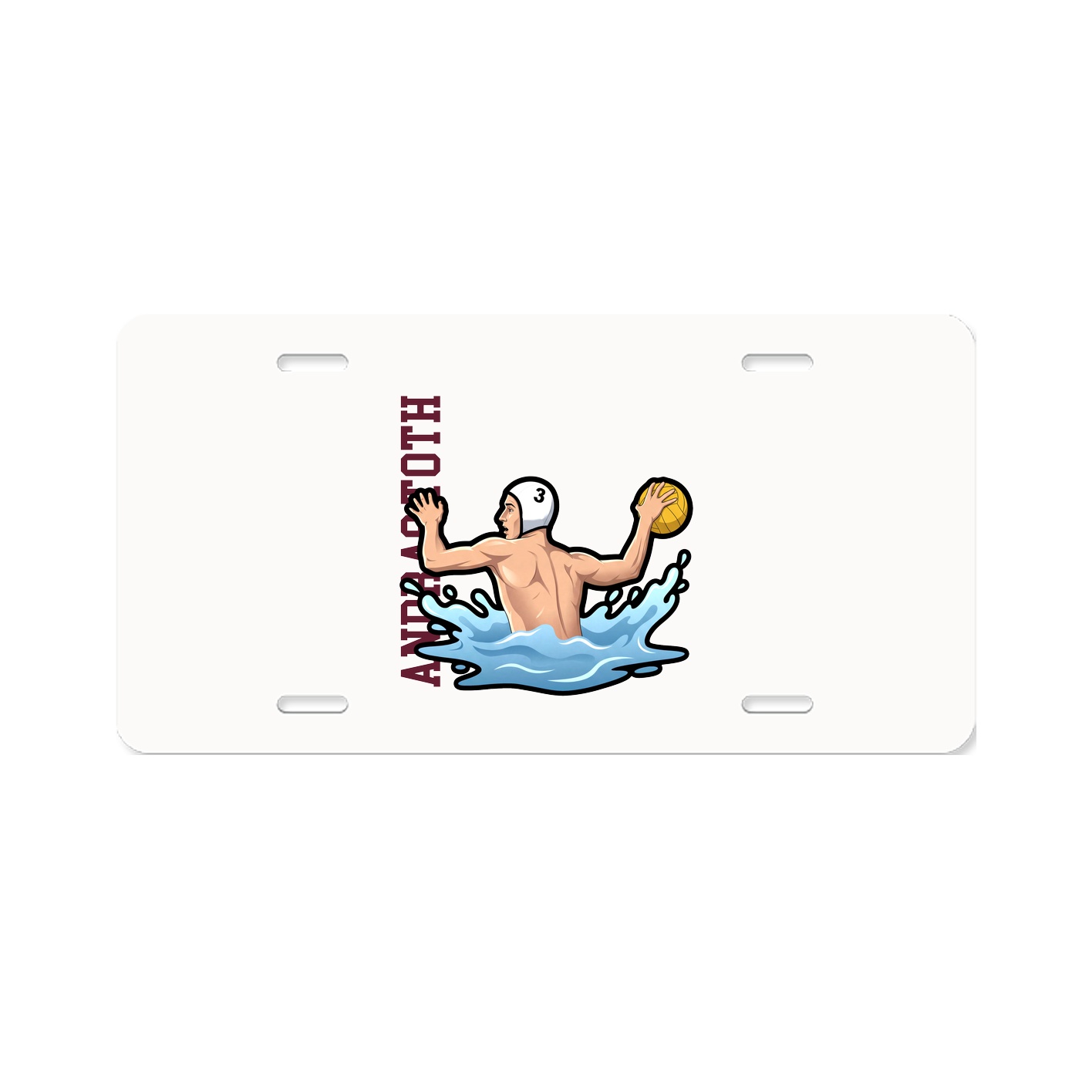 License Plate — Name Vertical in Classic