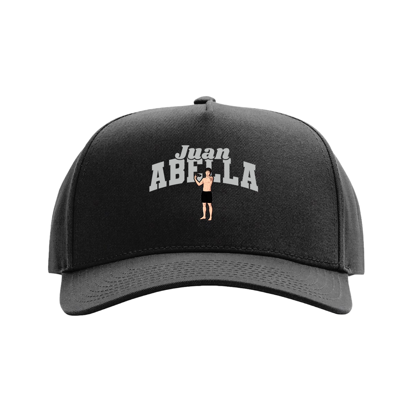Full Fabric Five-Panel Champ Cap — Signature Arch in Black