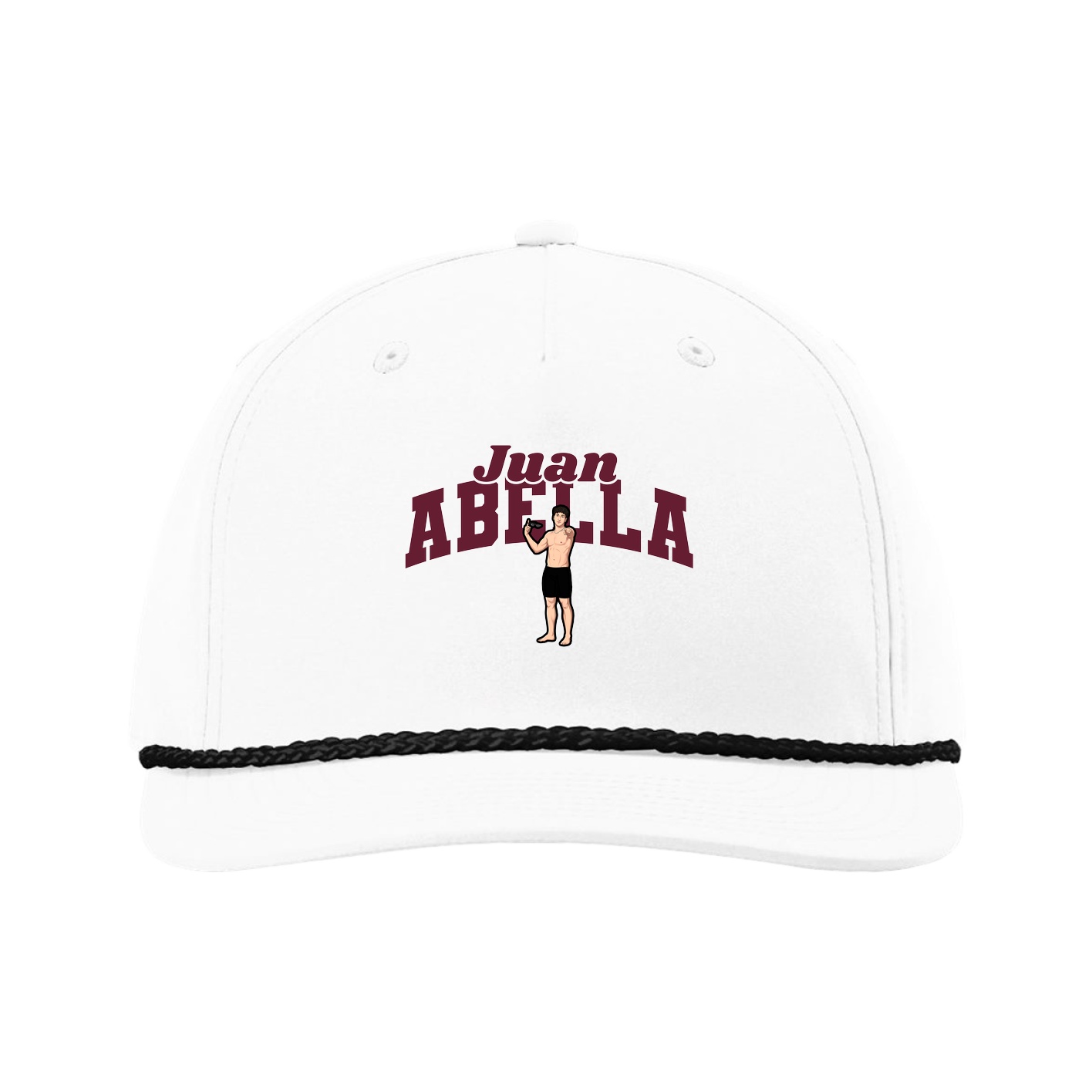 Five-Panel Classic Rope Cap — Signature Arch in White