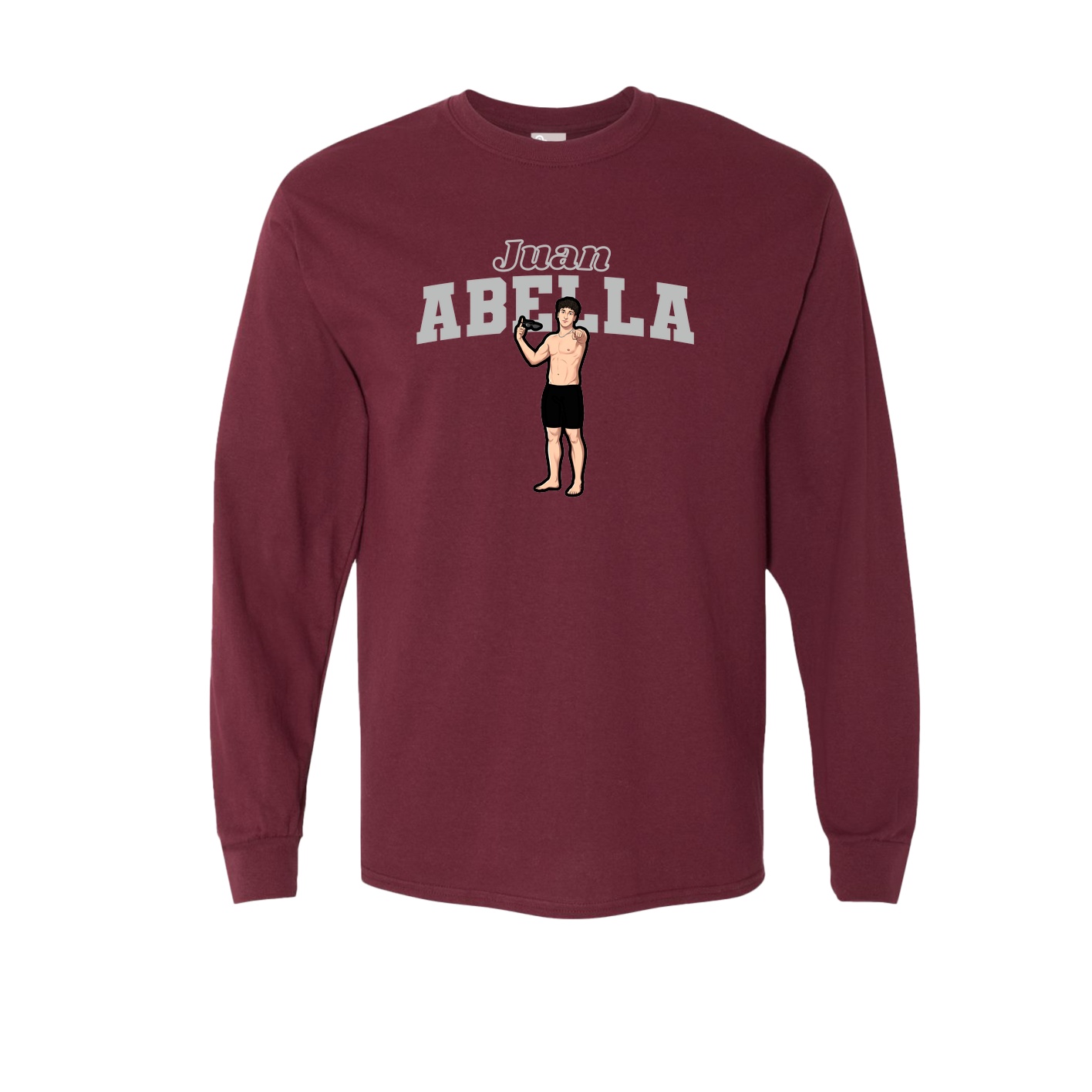 Long Sleeve Tee — Name Arch in Maroon