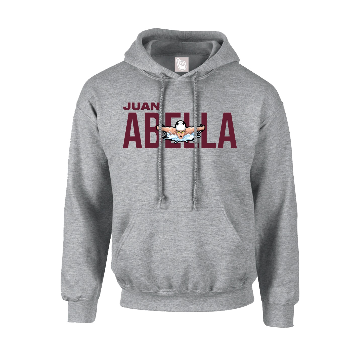 Hoodie — Player Name in Grey